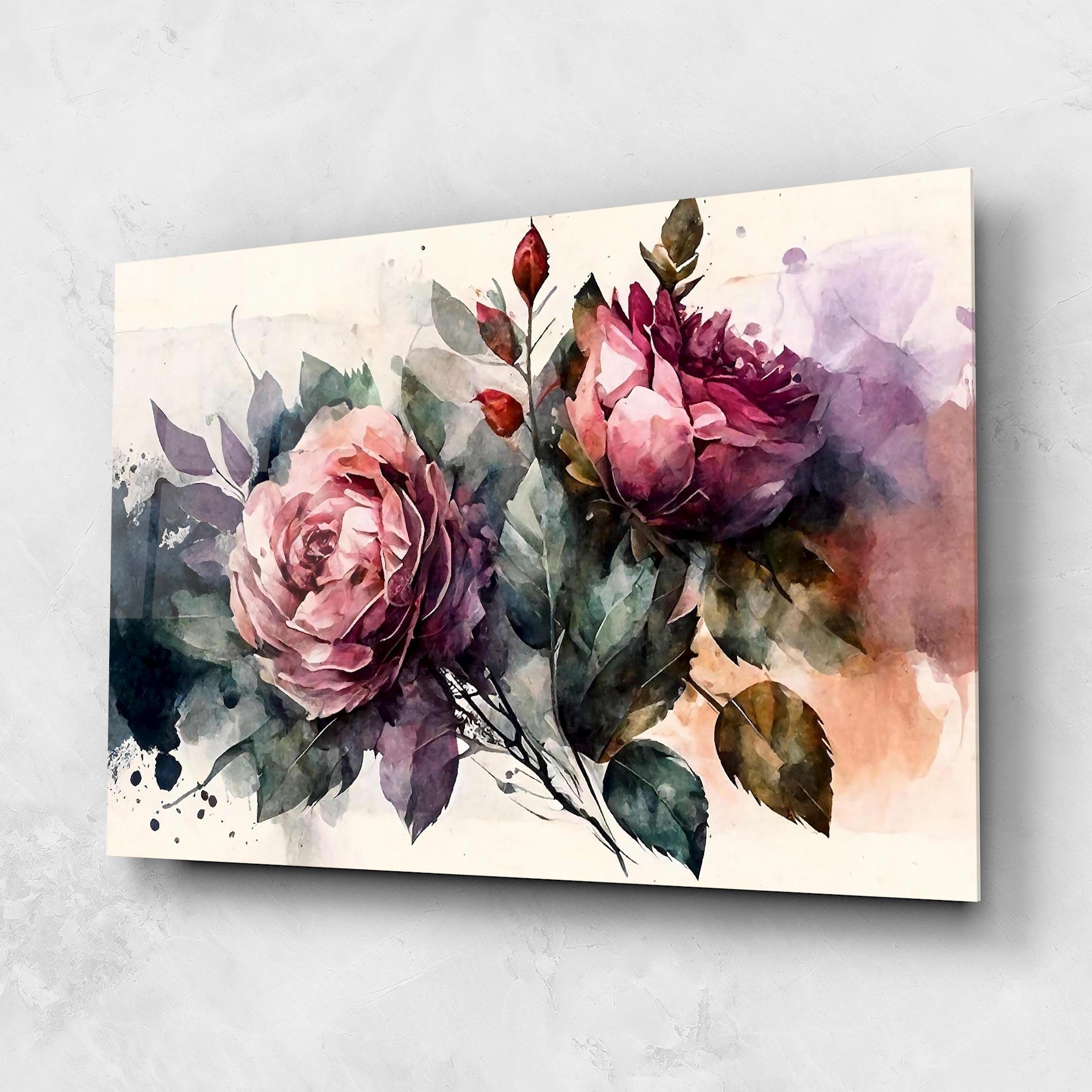 Tablou Sticla Roses Bouquet Art mockup 1