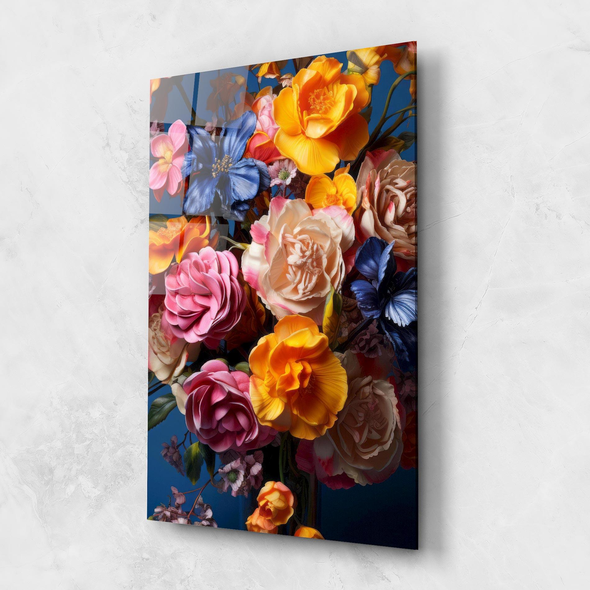 Tablou Sticla Colorful Flower Bouquet mockup 1
