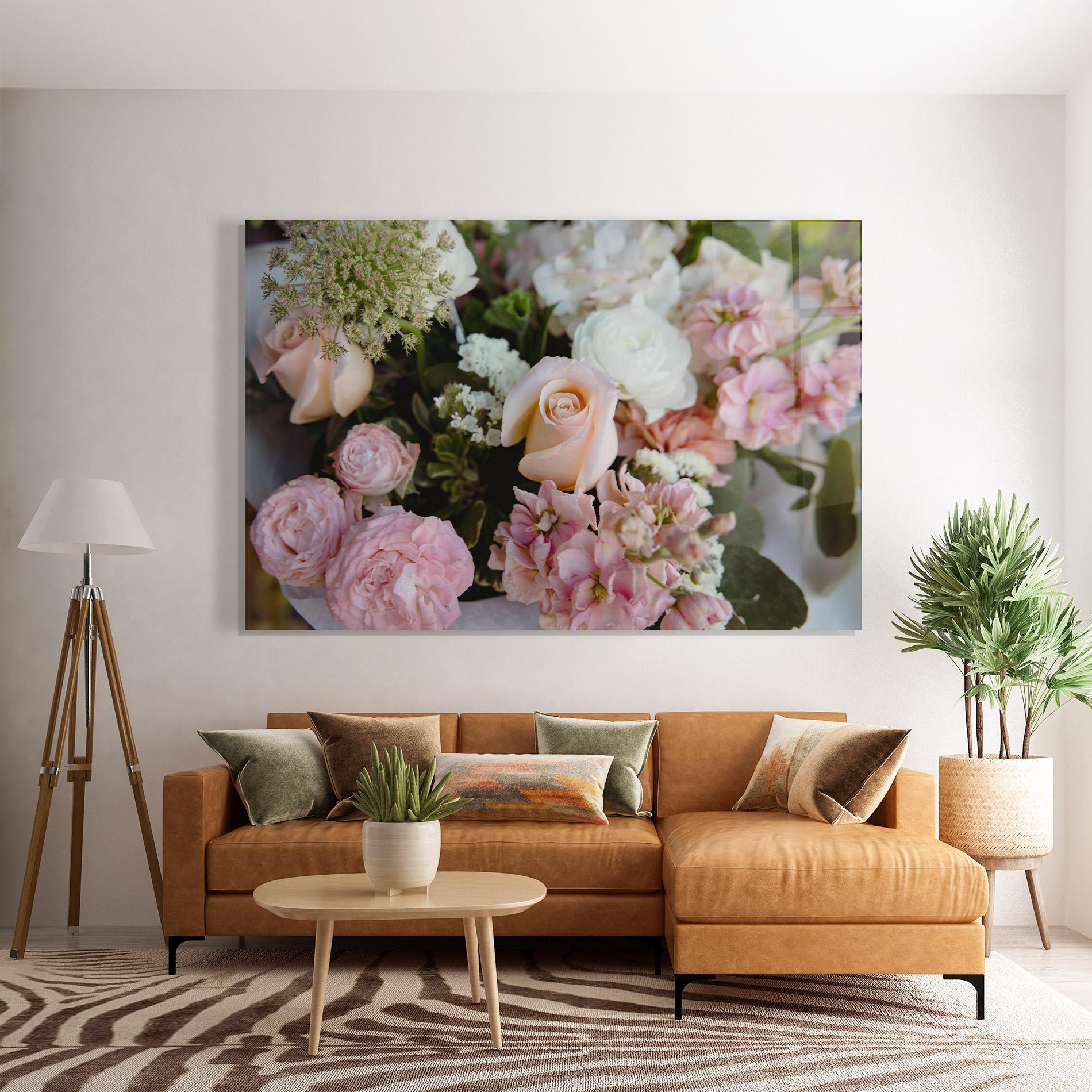 Tablou Sticla Beautiful Pink Pastel mockup 7