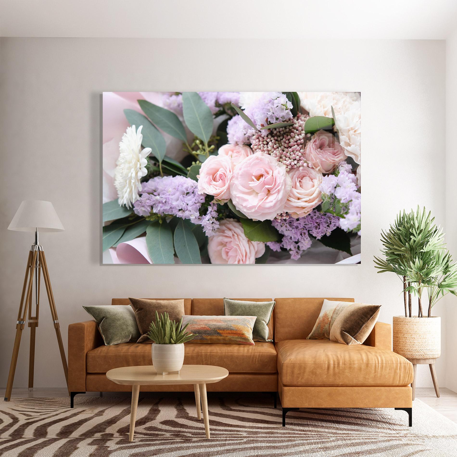 Tablou Sticla Beautiful Pink Roses mockup 7