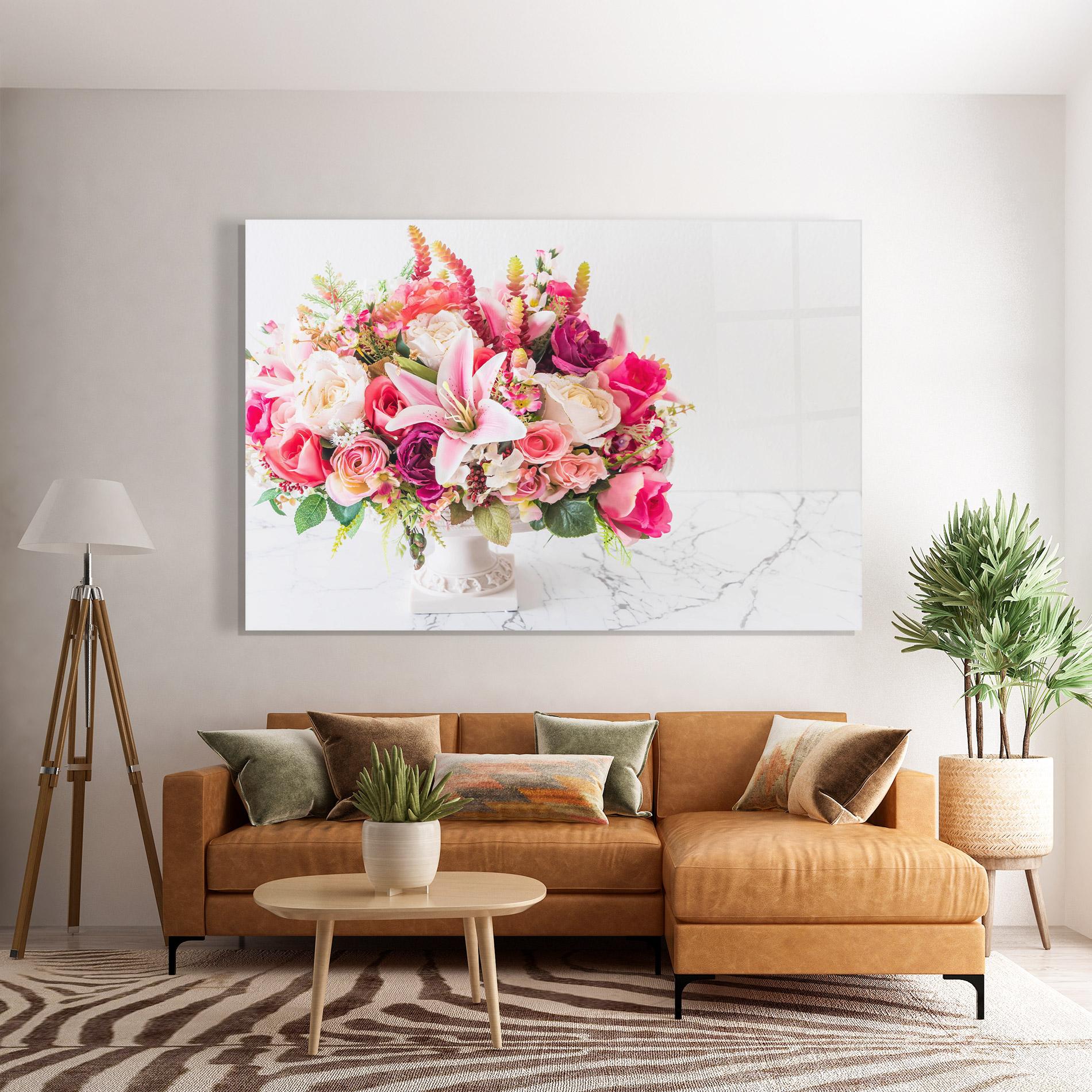 Tablou Sticla Bouquet Flowers Vase mockup 7