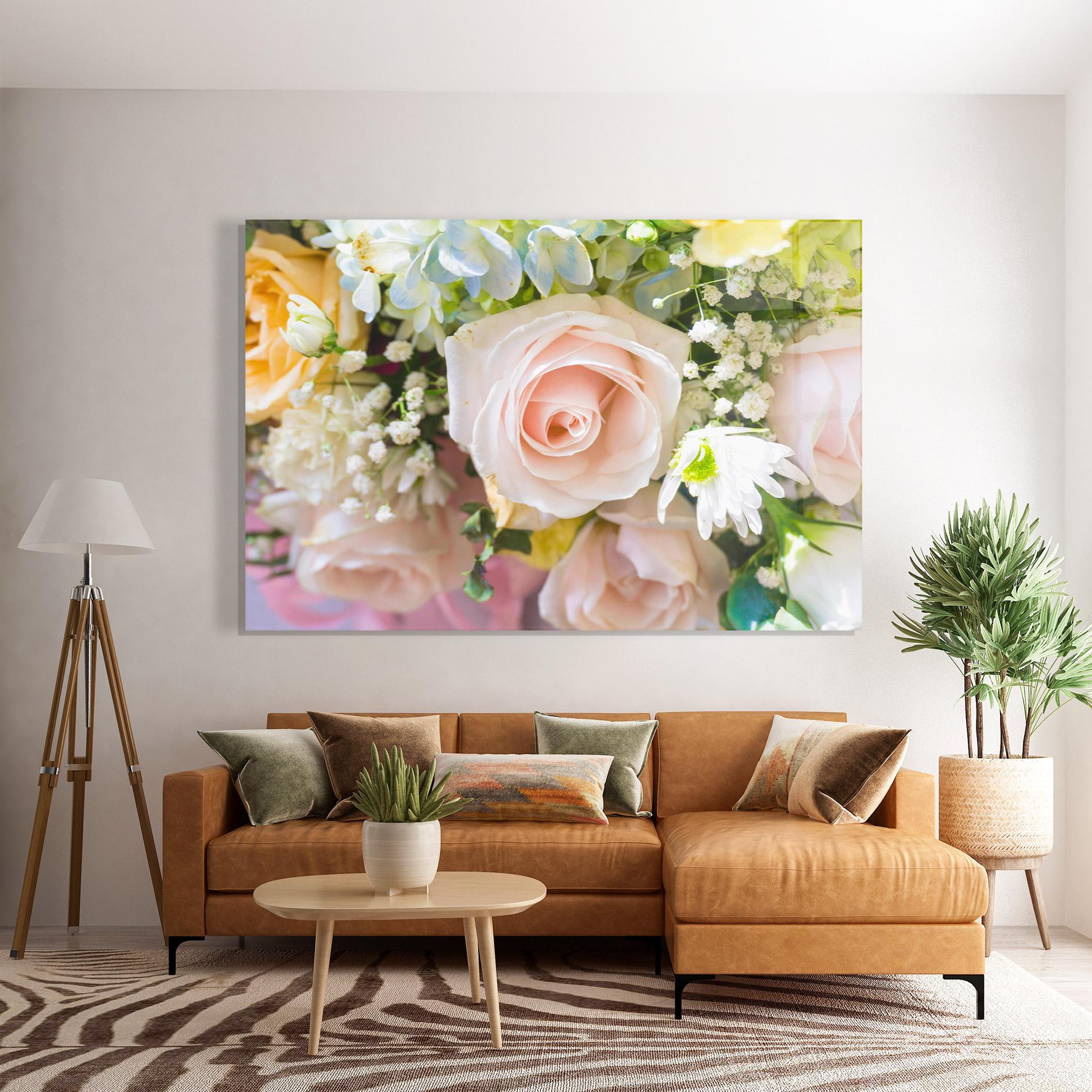 Tablou Sticla Light Pink Bouquet mockup 7