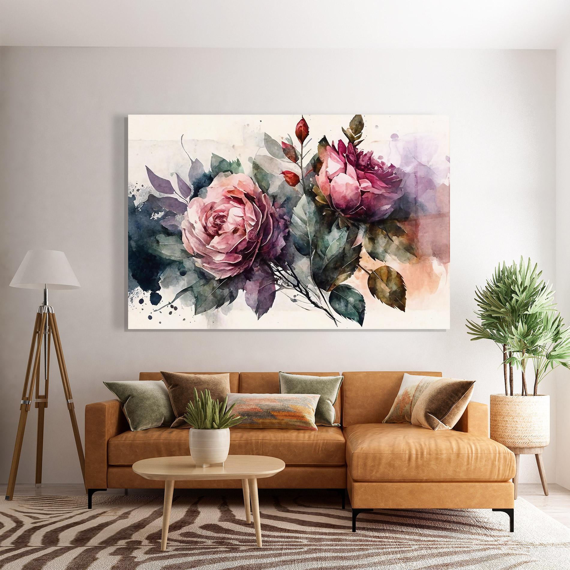 Tablou Sticla Roses Bouquet Art mockup 7