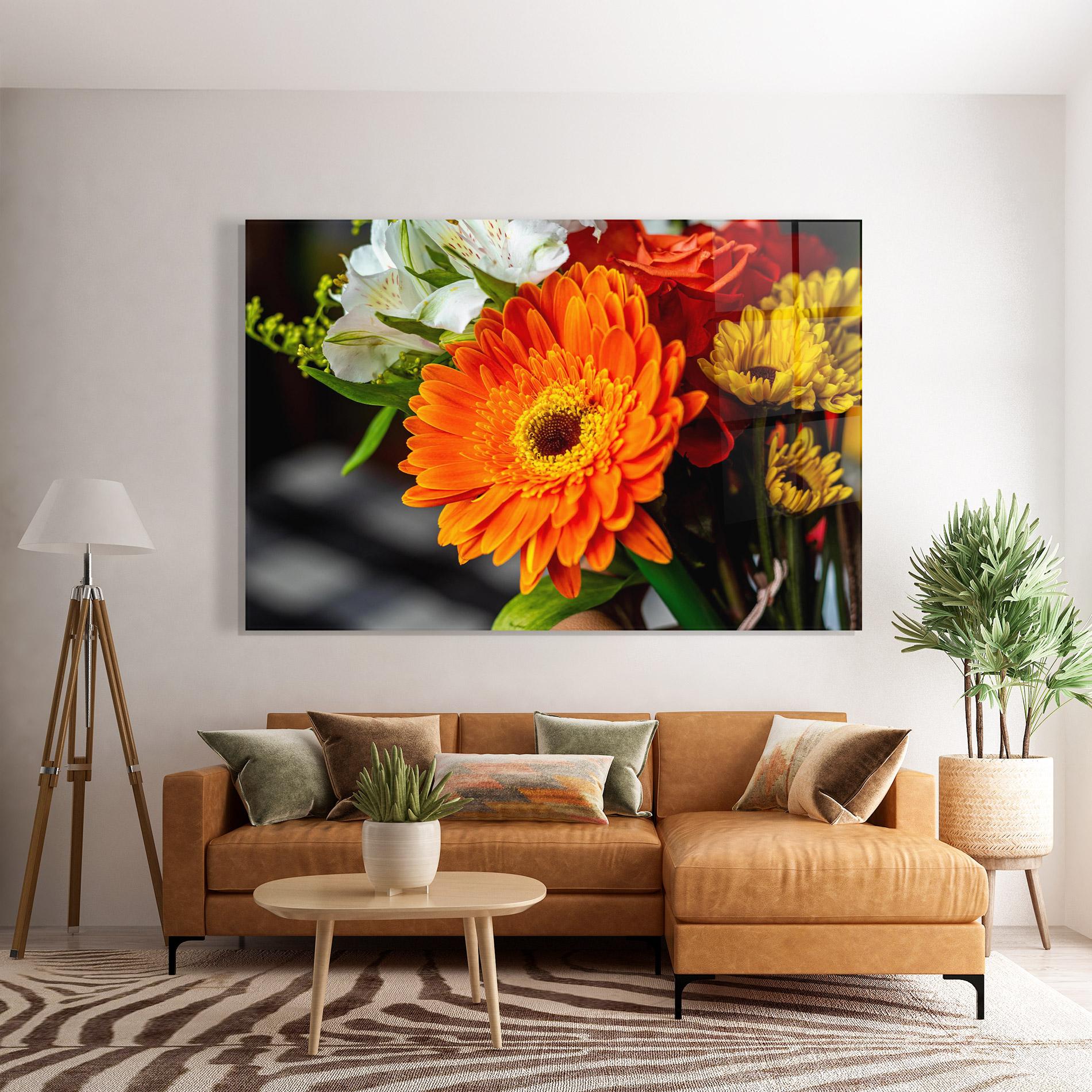 Tablou Sticla Strong Orange Bouquet mockup 7
