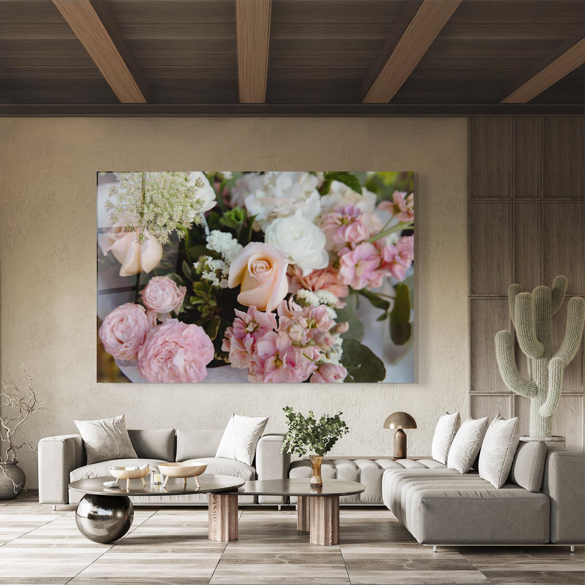 Tablou Sticla Beautiful Pink Pastel mockup 8