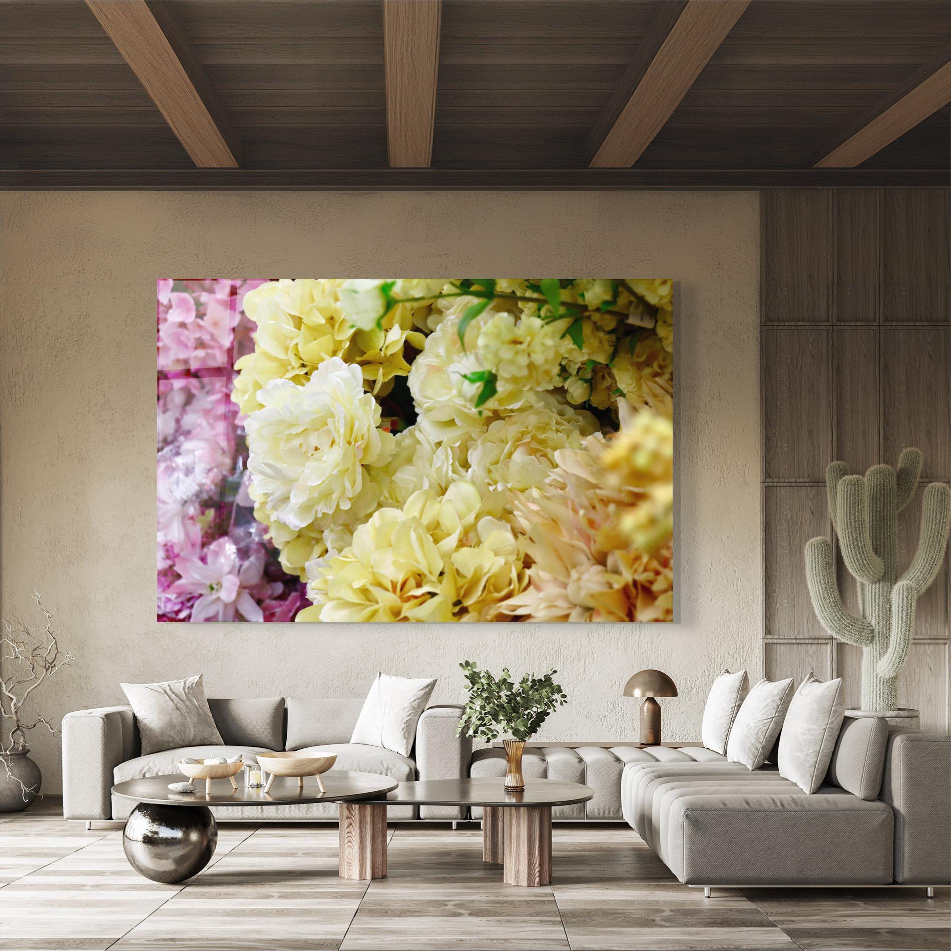 Tablou Sticla Beautiful Yellow Pastel mockup 8