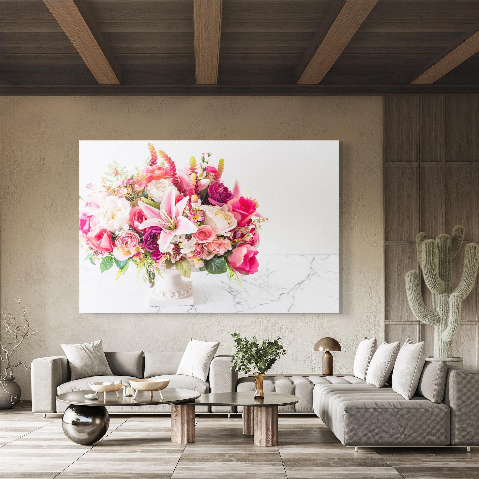 Tablou Sticla Bouquet Flowers Vase mockup 8