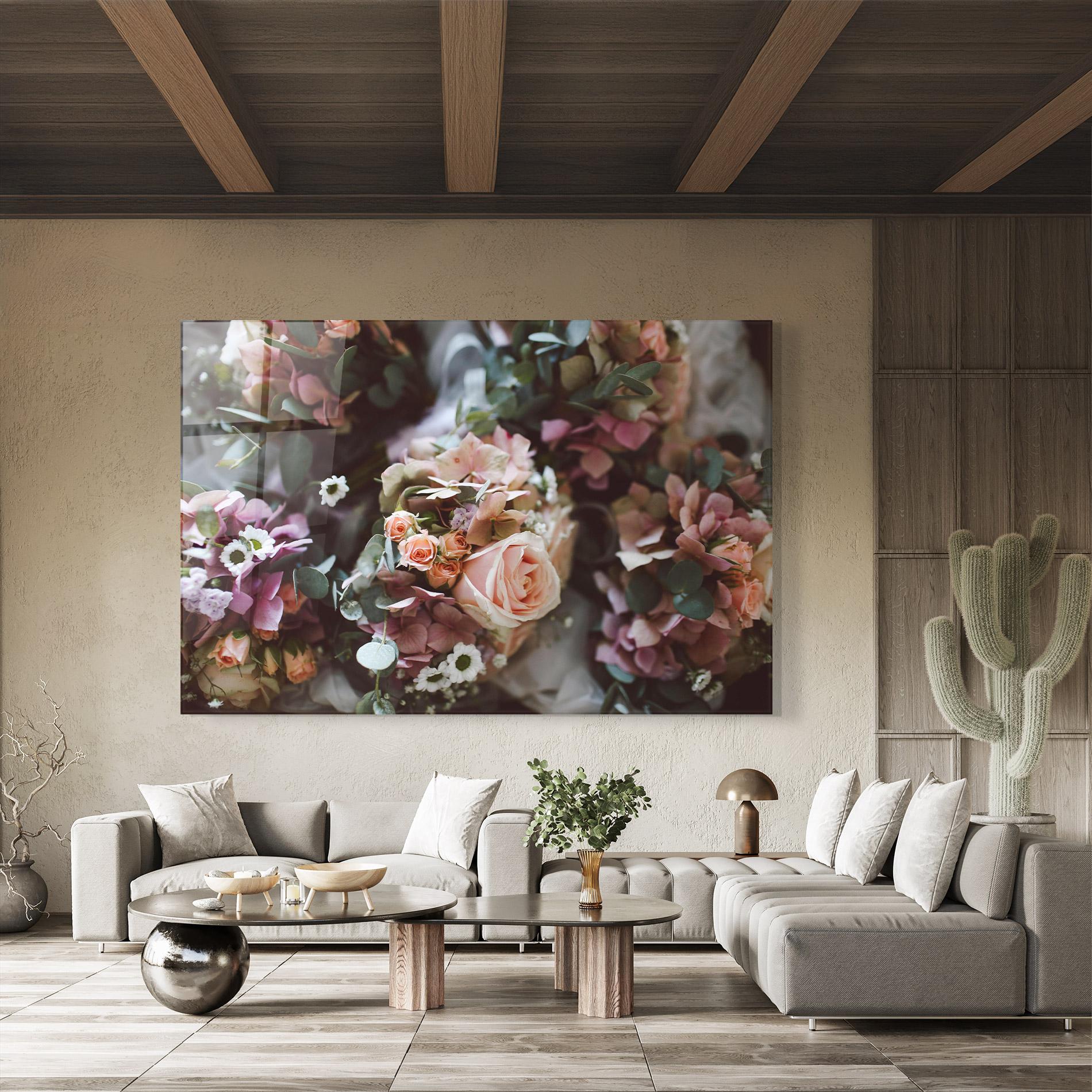 Tablou Sticla Pink Mix Bouquet mockup 8