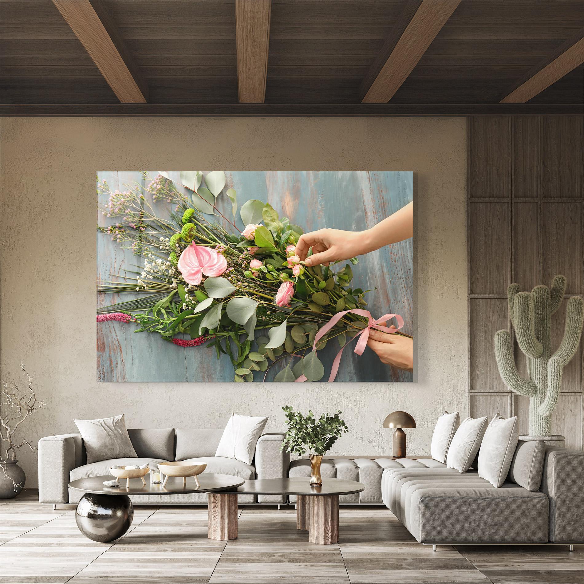 Tablou Sticla Preparing Bouquet mockup 8