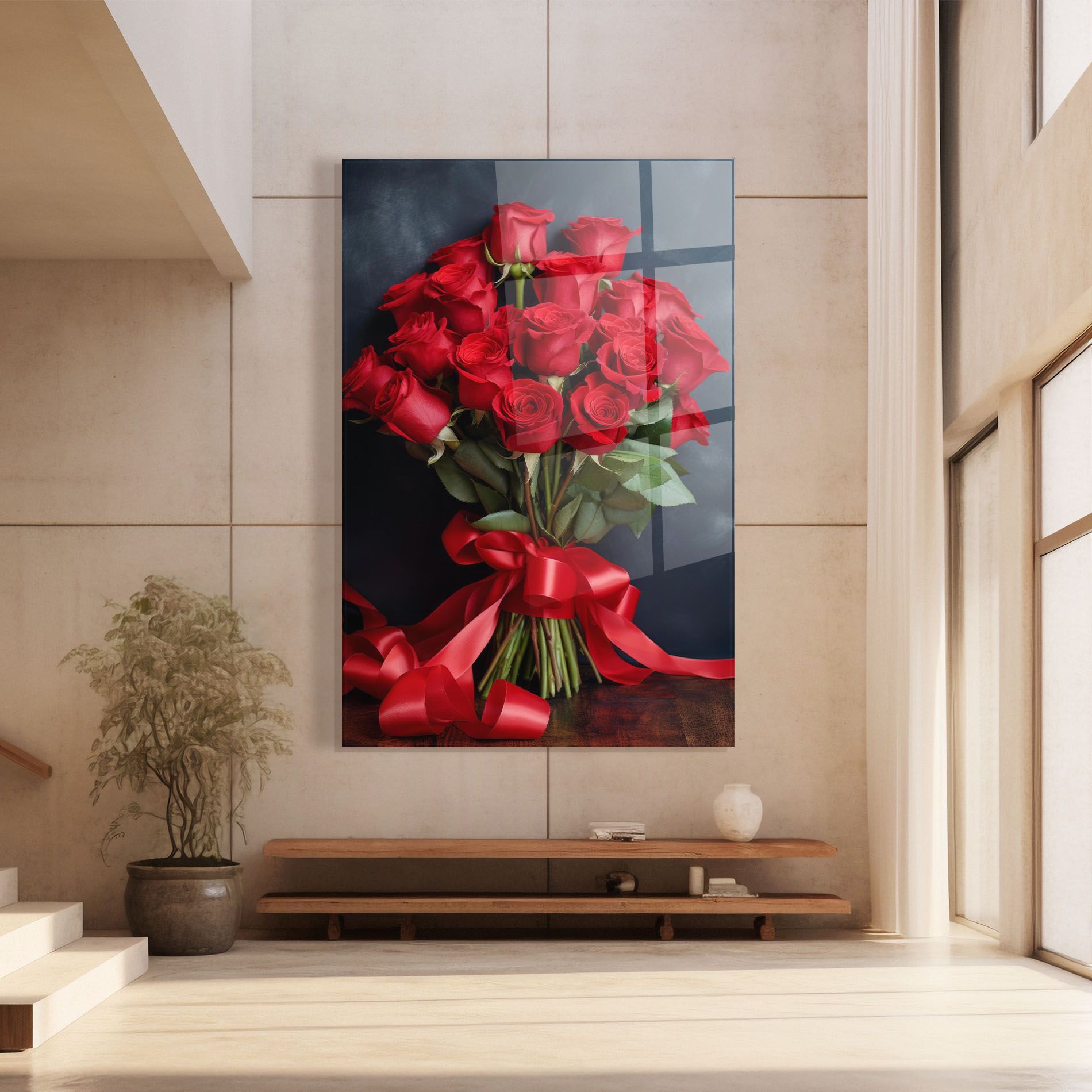 Beautiful Red Roses Bouquet mockup 8