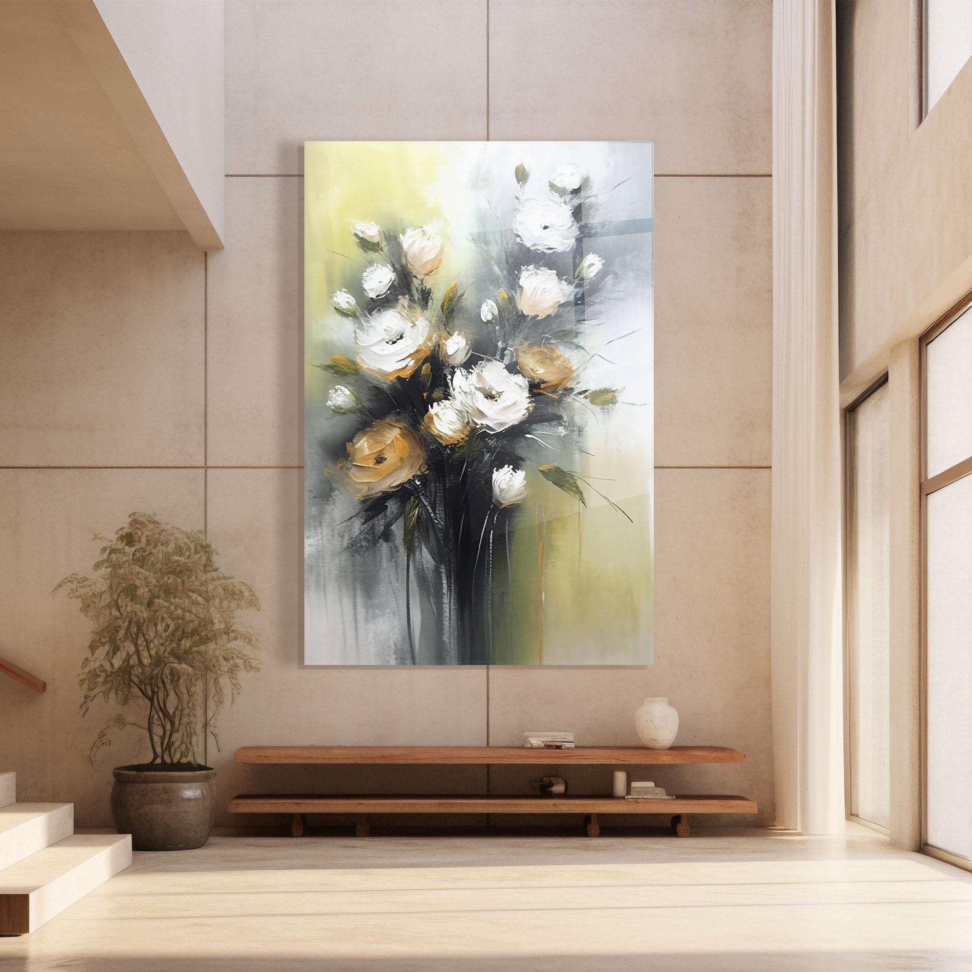 Tablou Sticla Bouquet Painting mockup 8