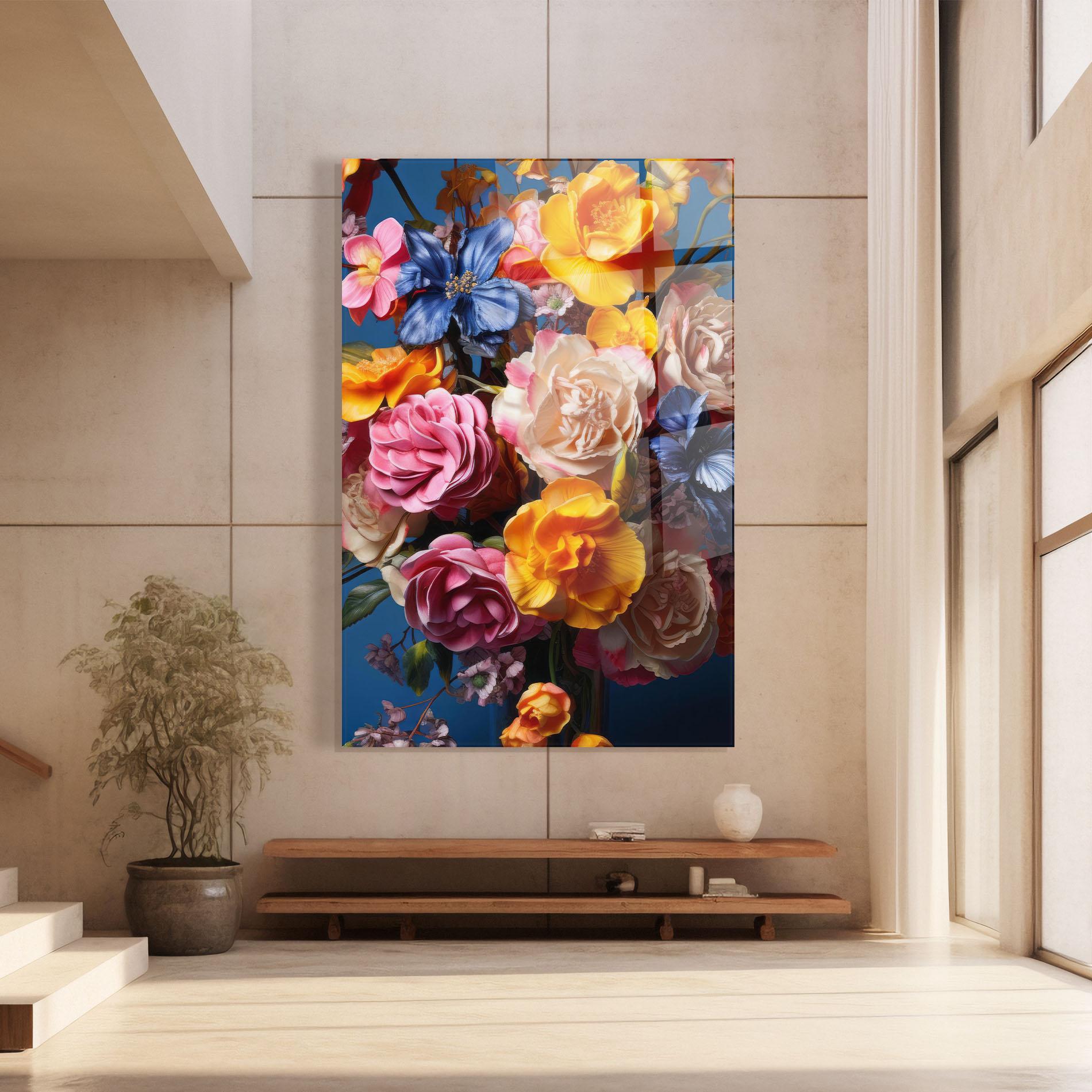 Tablou Sticla Colorful Flower Bouquet mockup 8