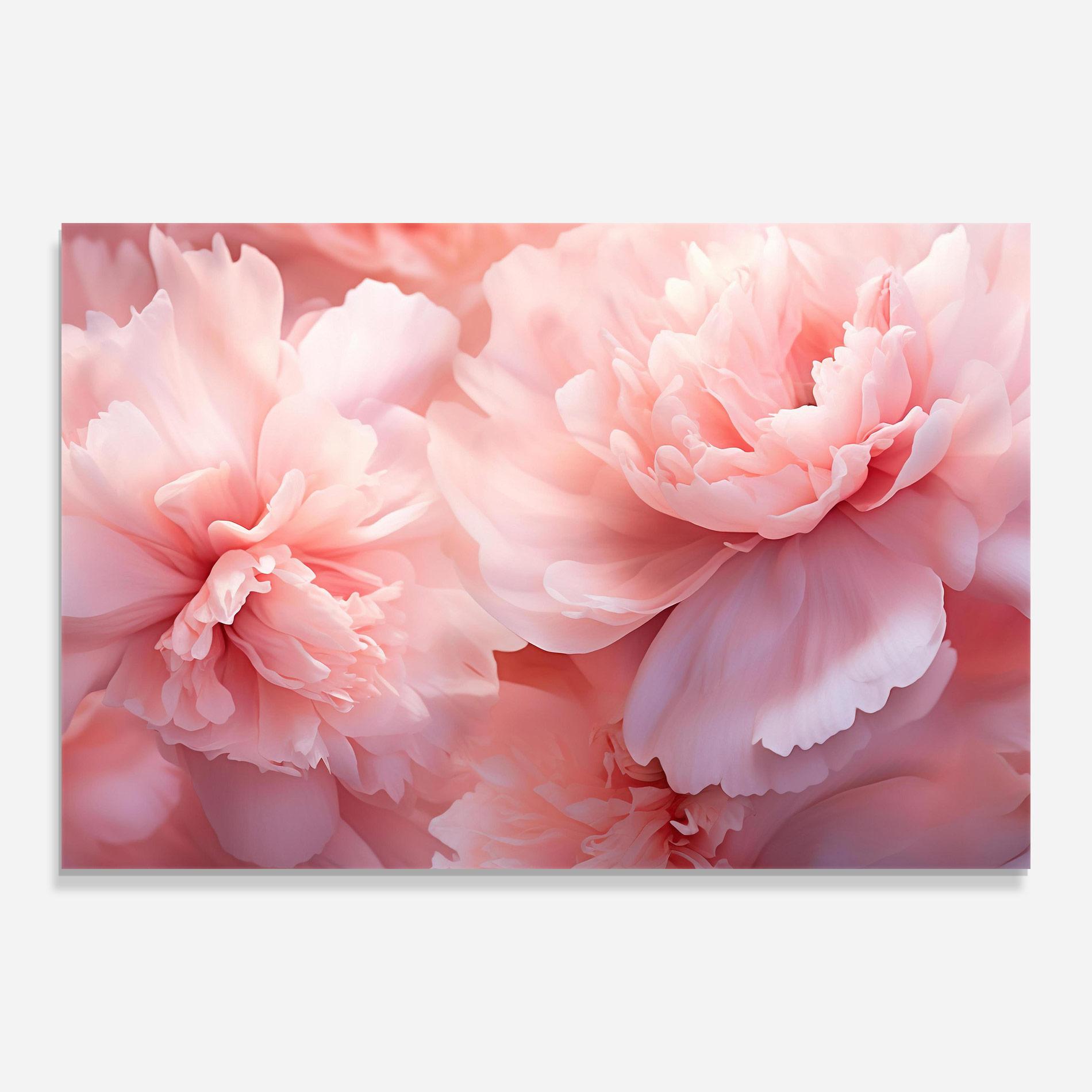 Tablou Sticla Close Up Dreamy Peony mockup 0