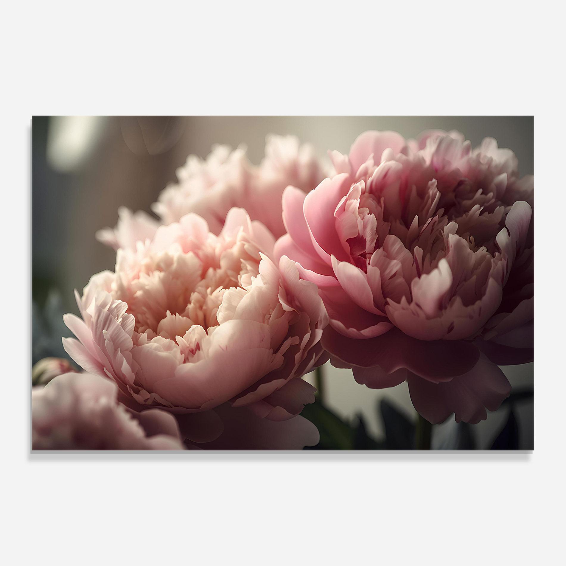 Tablou Sticla Cream Dreamy Peony mockup 0