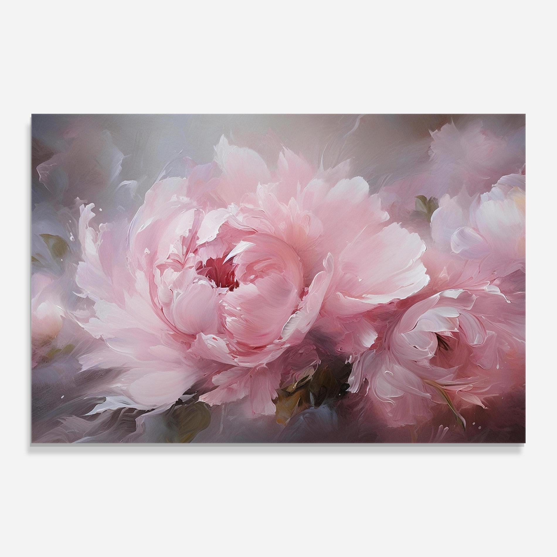 Tablou Sticla Dreamy Painting Peony mockup 0