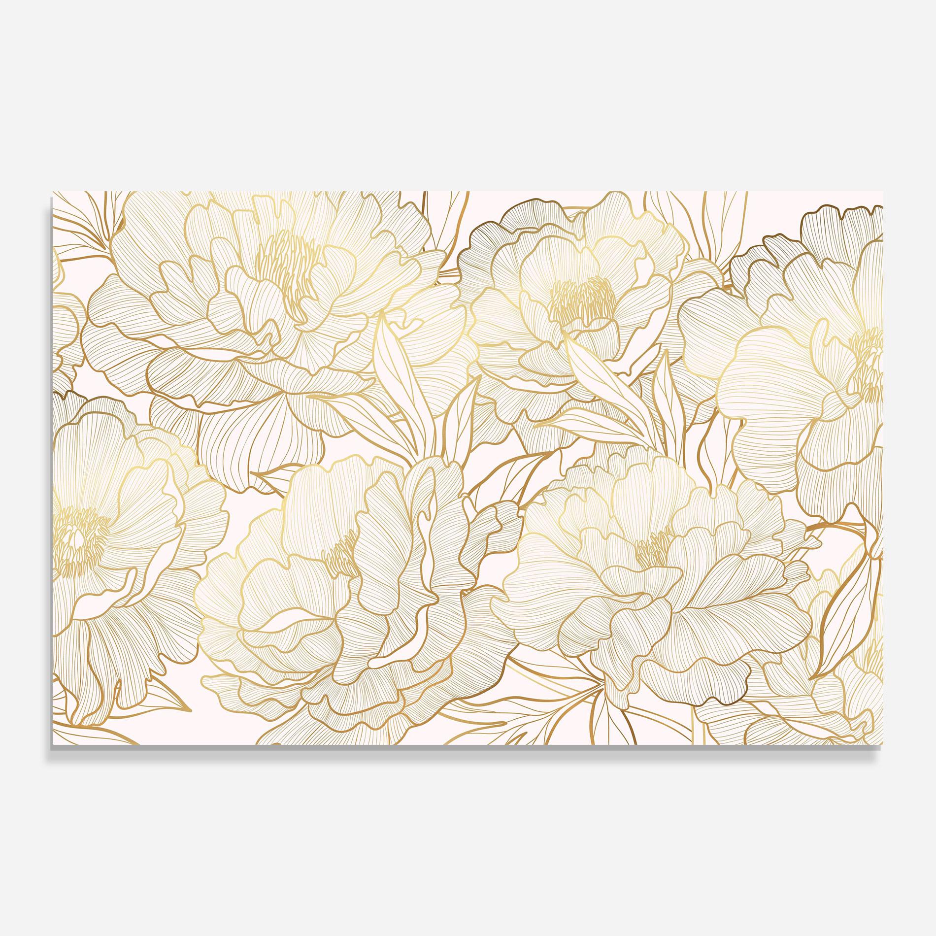 Tablou Sticla Golden Peony mockup 0