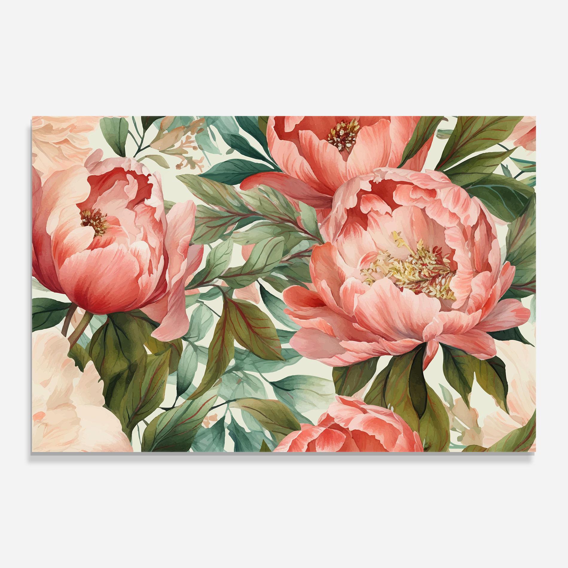 Tablou Sticla Light Red Peony mockup 0