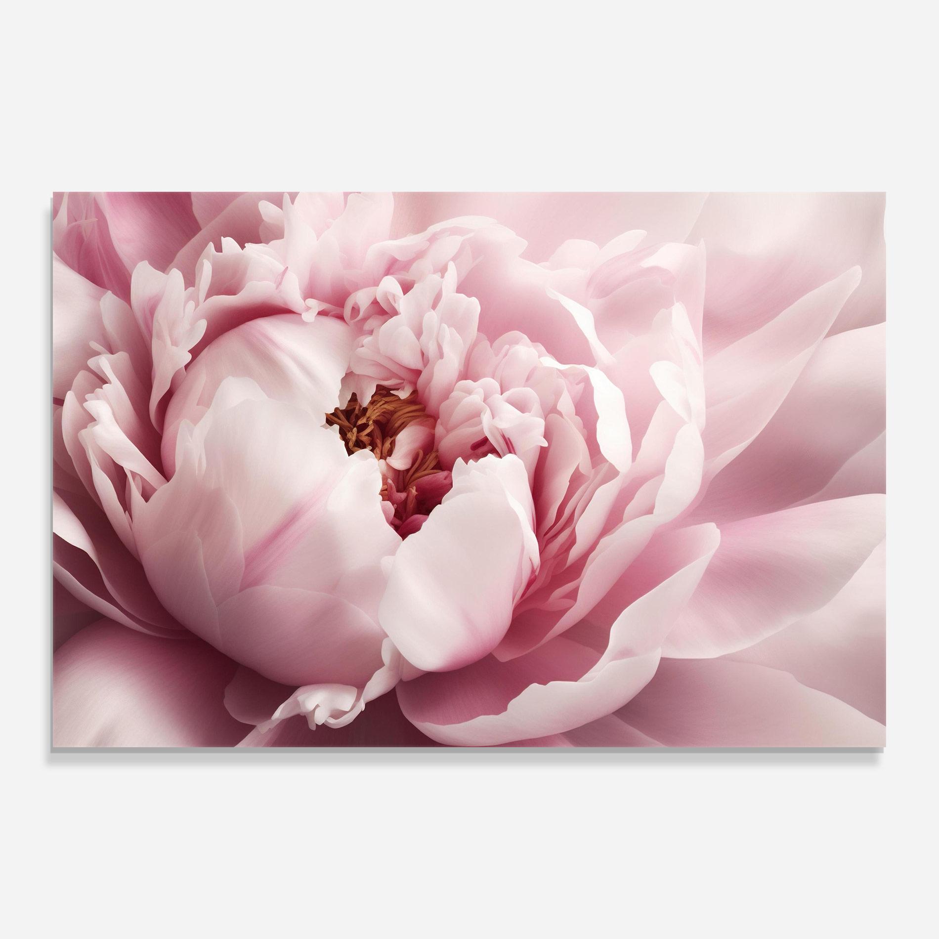 Tablou Sticla Pastel Peony Petals mockup 0