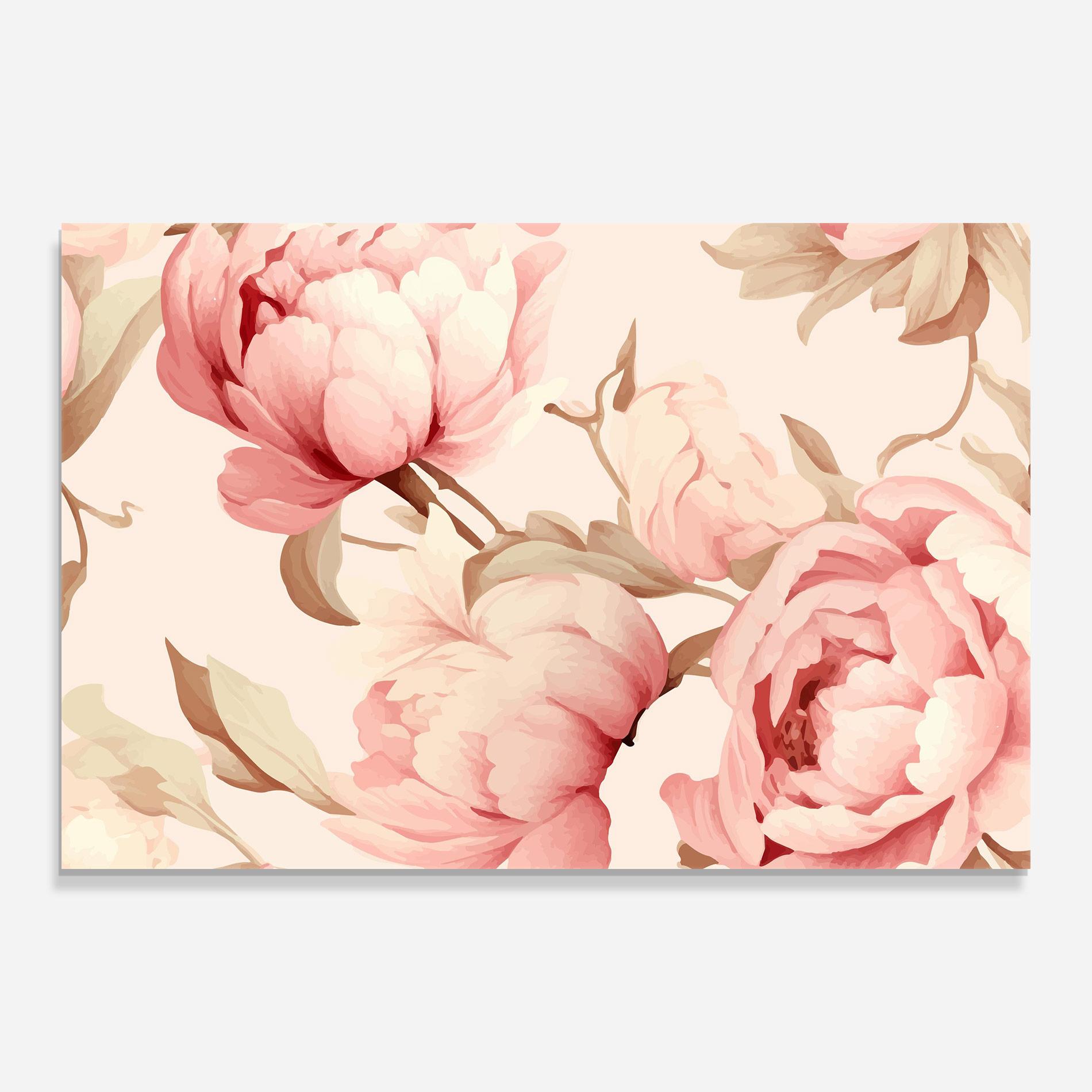 Tablou Sticla Pastel Peony mockup 0