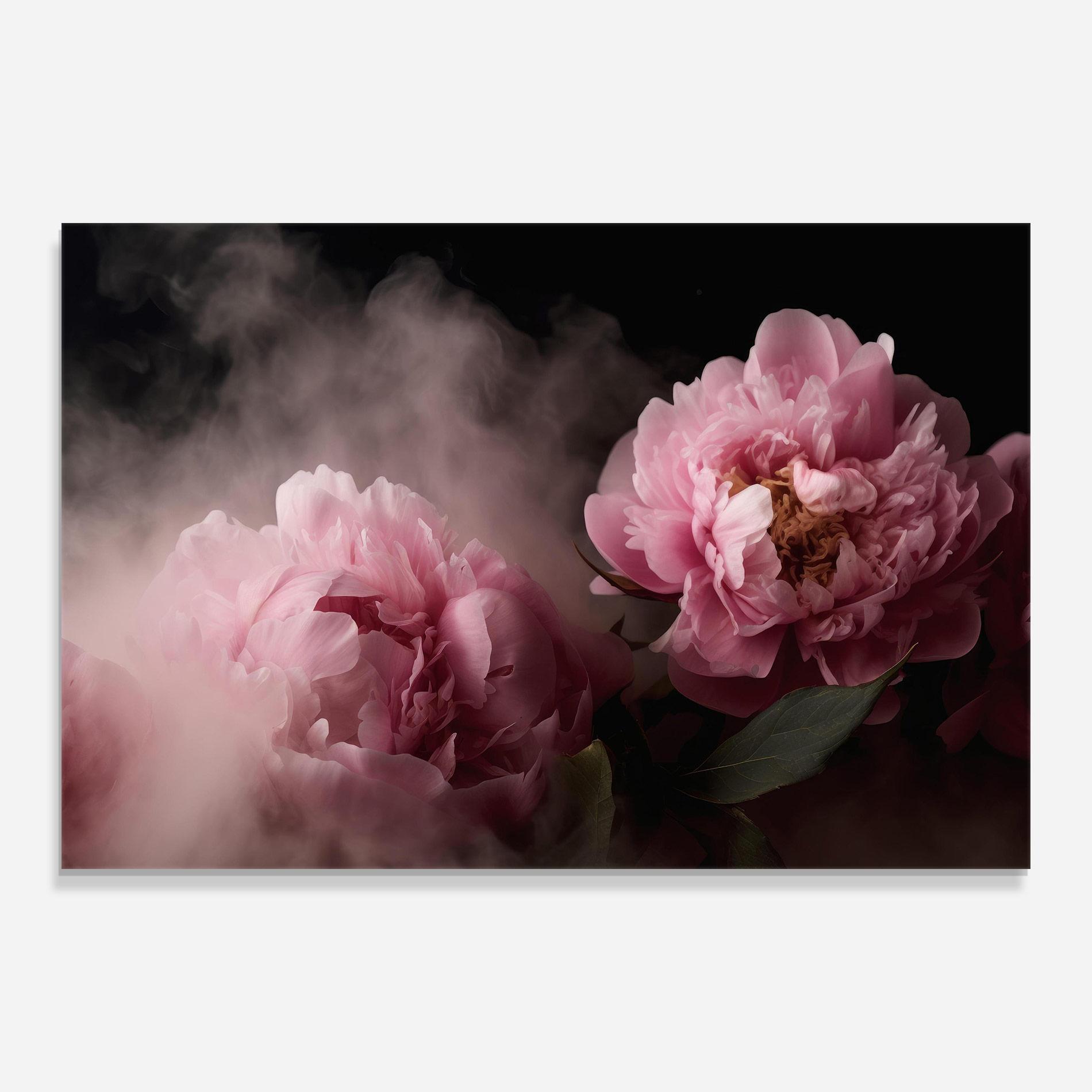 Tablou Sticla Peony In Smoke mockup 0