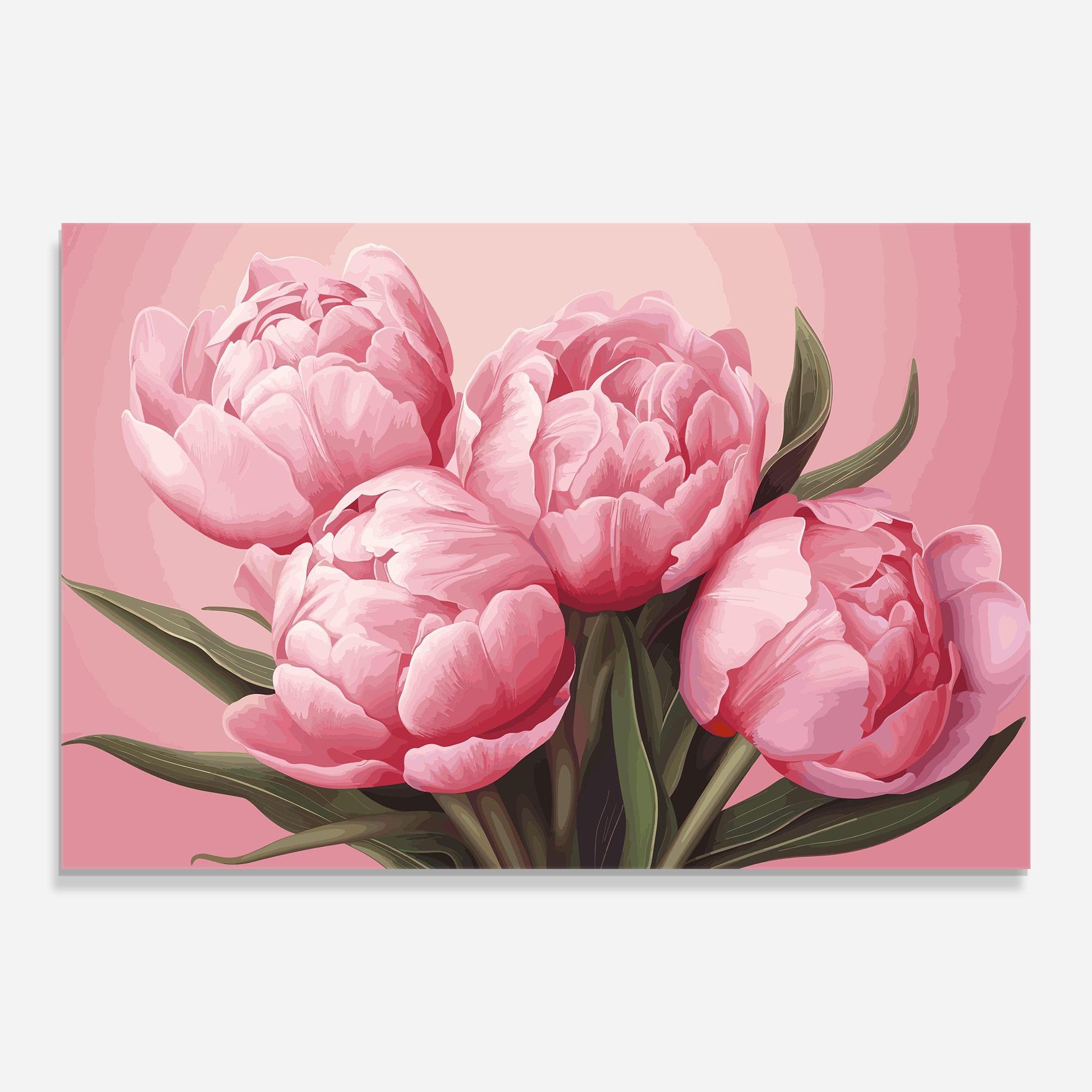 Tablou Sticla Peony On Pink mockup 0