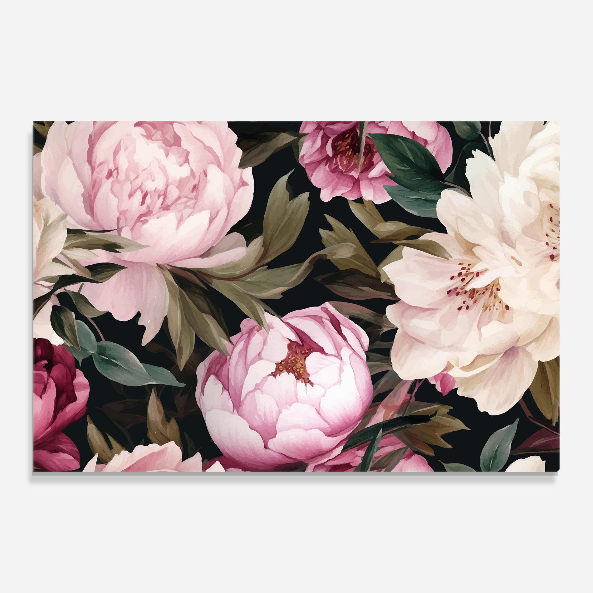 Tablou Sticla Peony Paint mockup 0