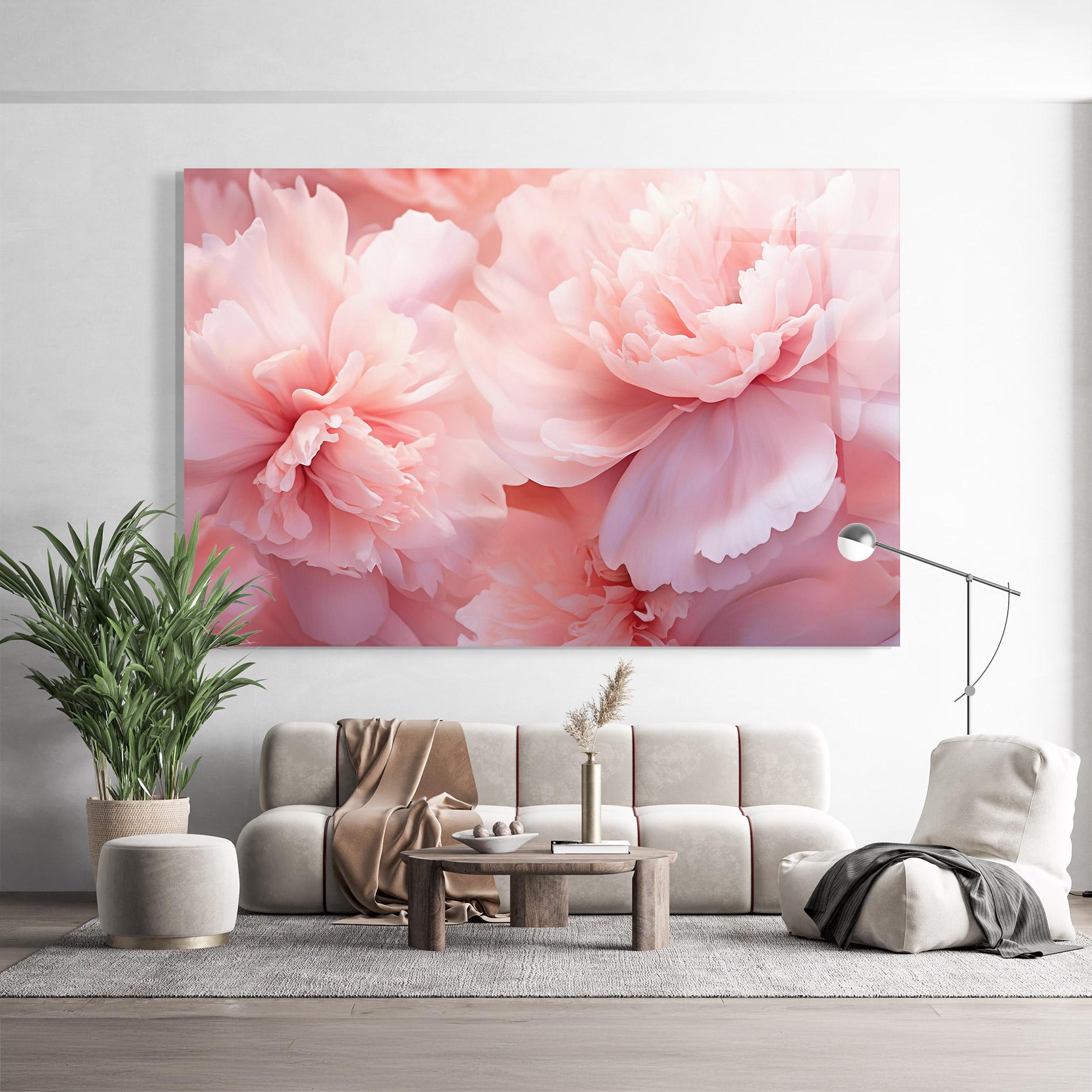 Tablou Sticla Close Up Dreamy Peony mockup 9