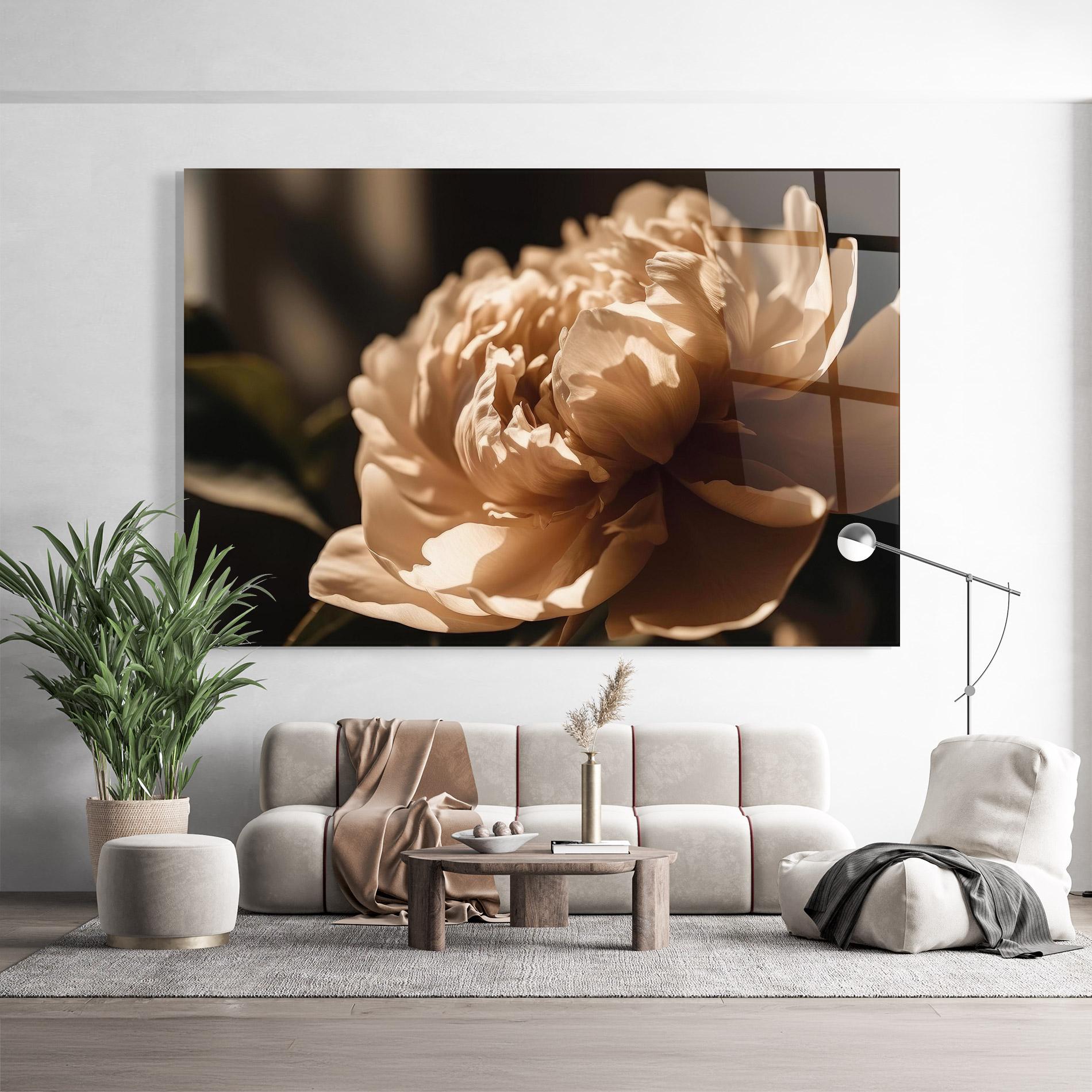 Tablou Sticla Cream Peony mockup 9