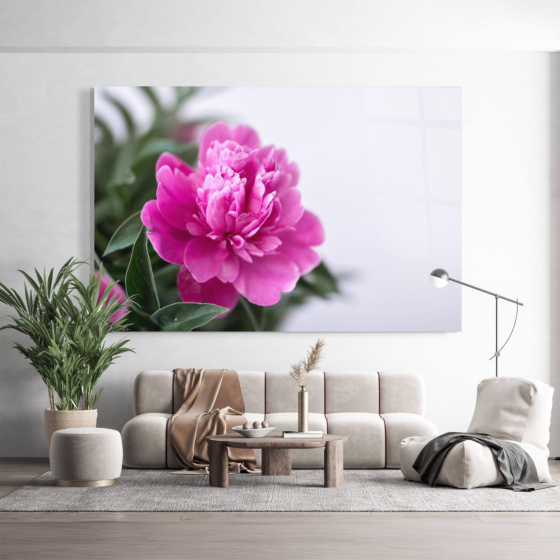 Tablou Sticla Dark Pink Peony mockup 9