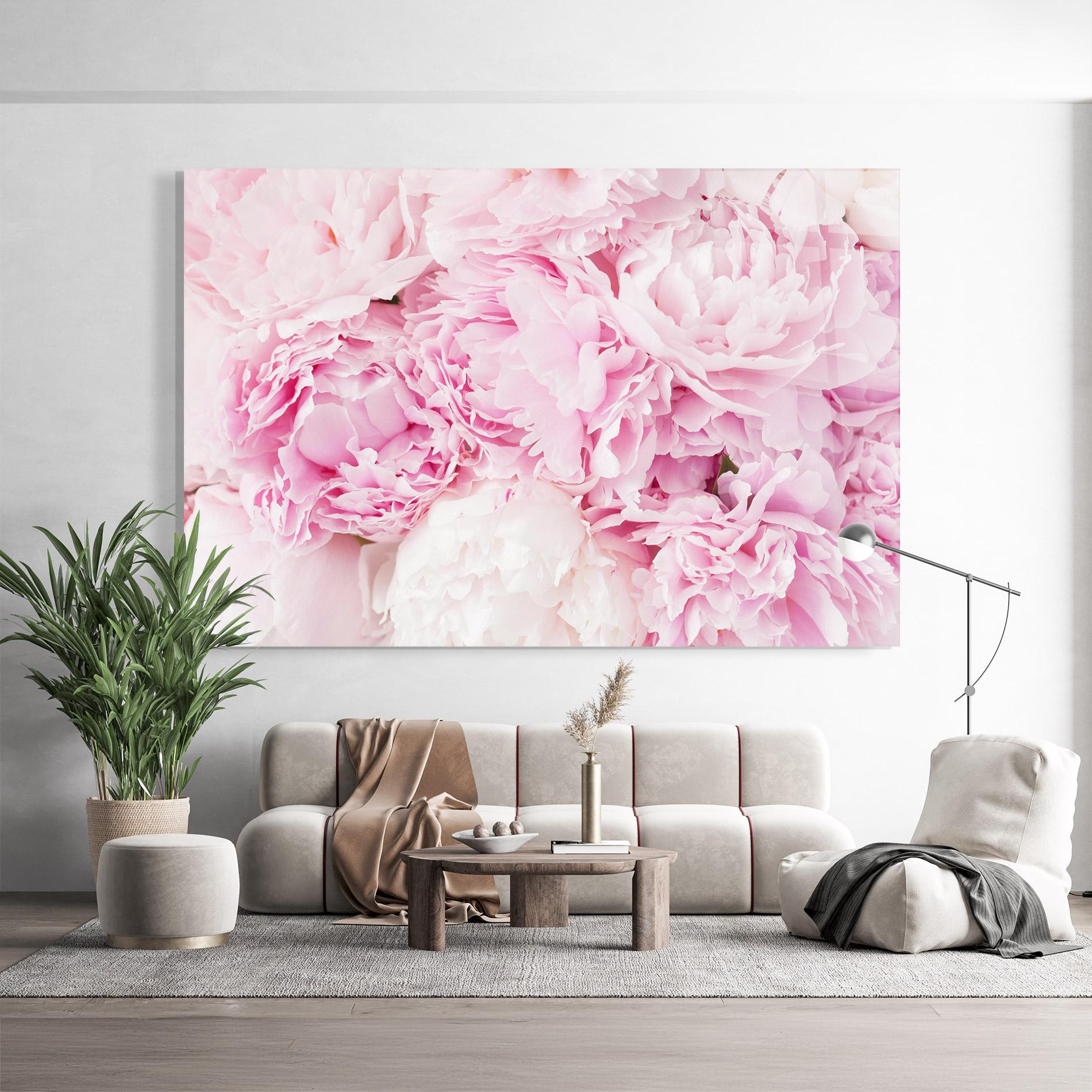 Tablou Sticla Dreamy Pink Pastel Peony mockup 9