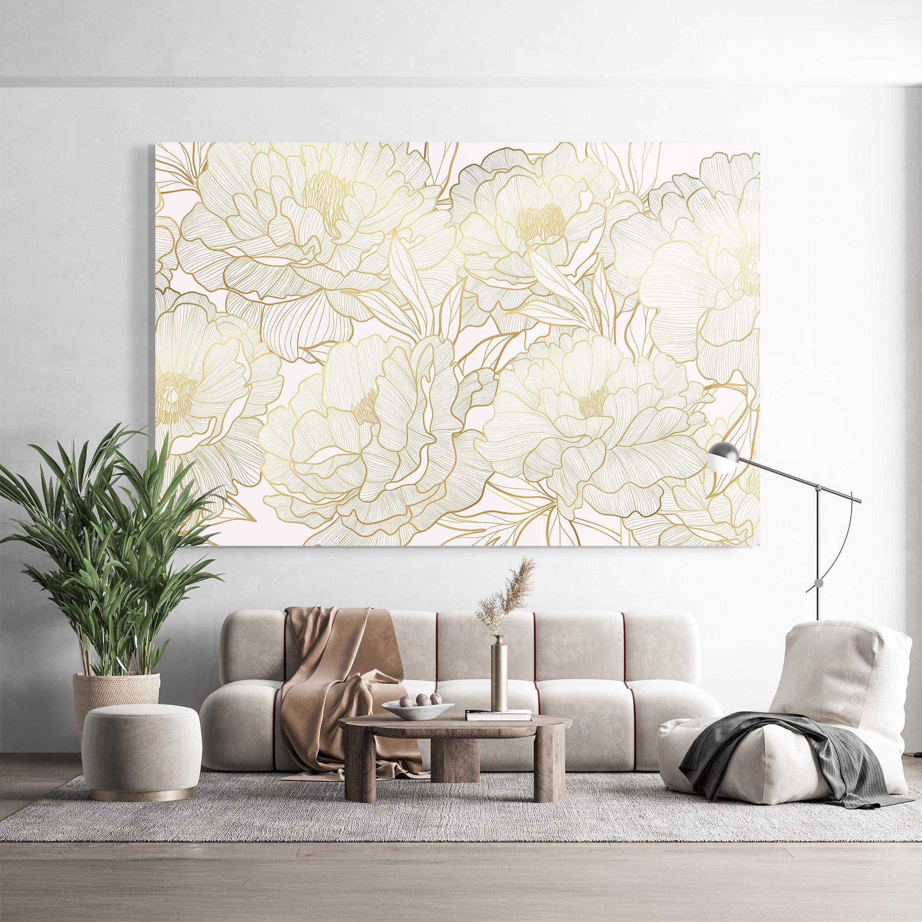 Tablou Sticla Golden Peony mockup 9