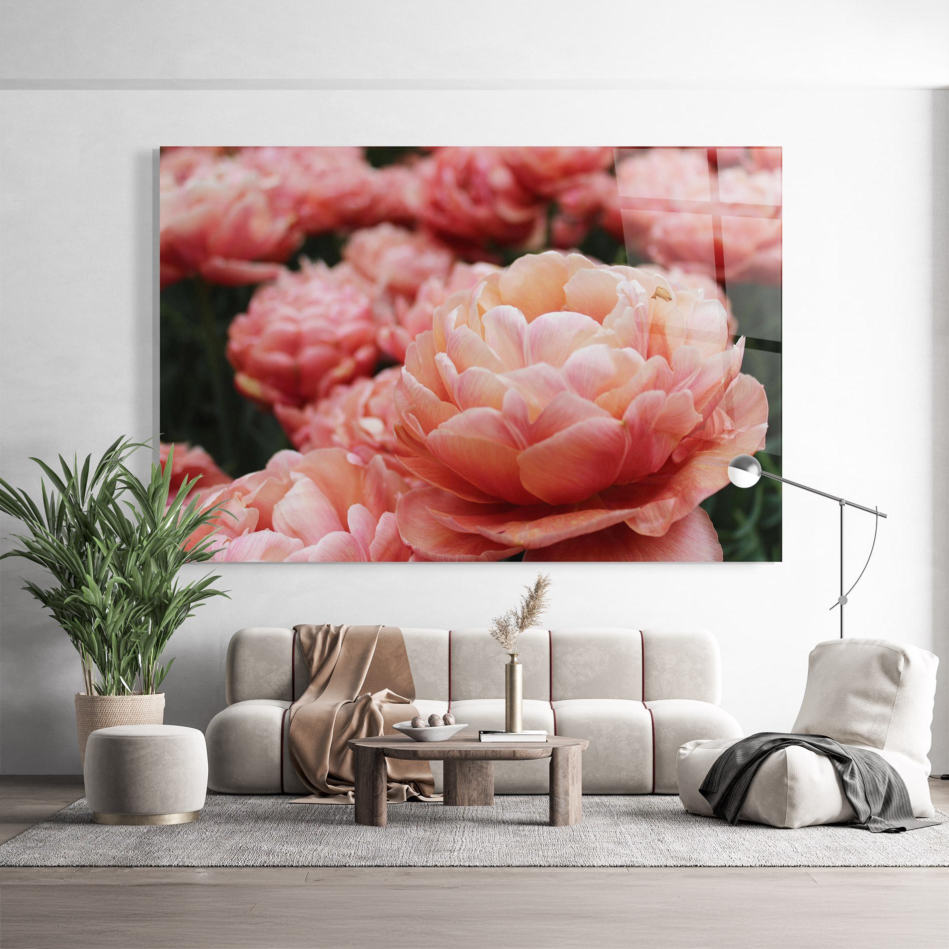 Tablou Sticla Light Orange Peony mockup 9