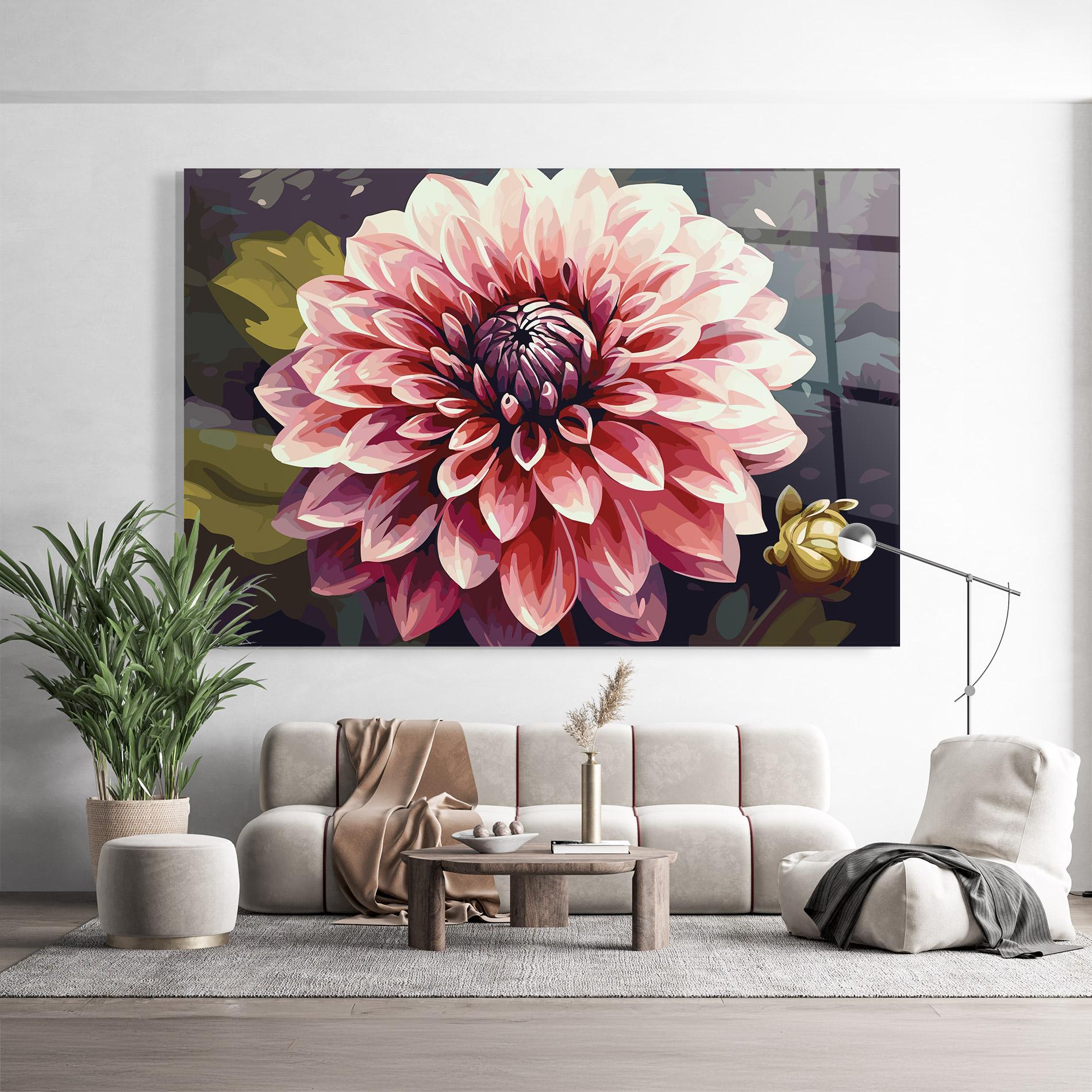 Tablou Sticla Open Pink Flower mockup 9