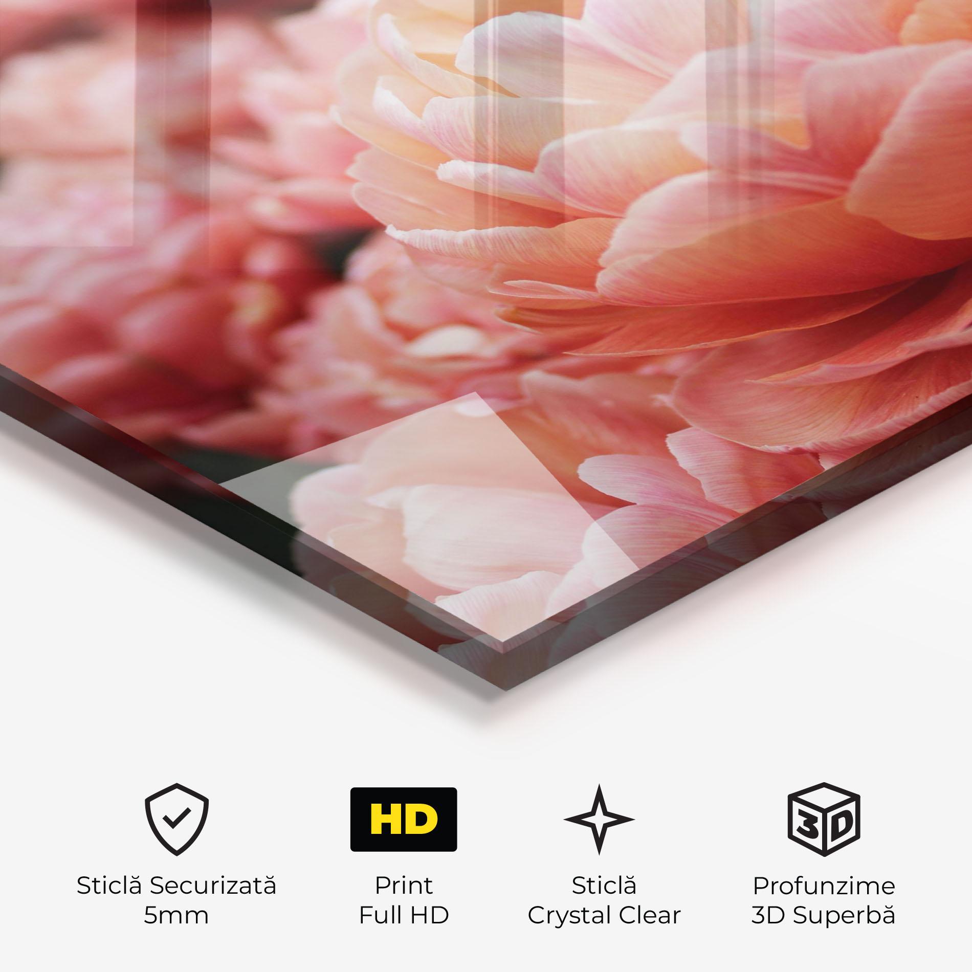 Tablou Sticla Light Orange Peony mockup 3