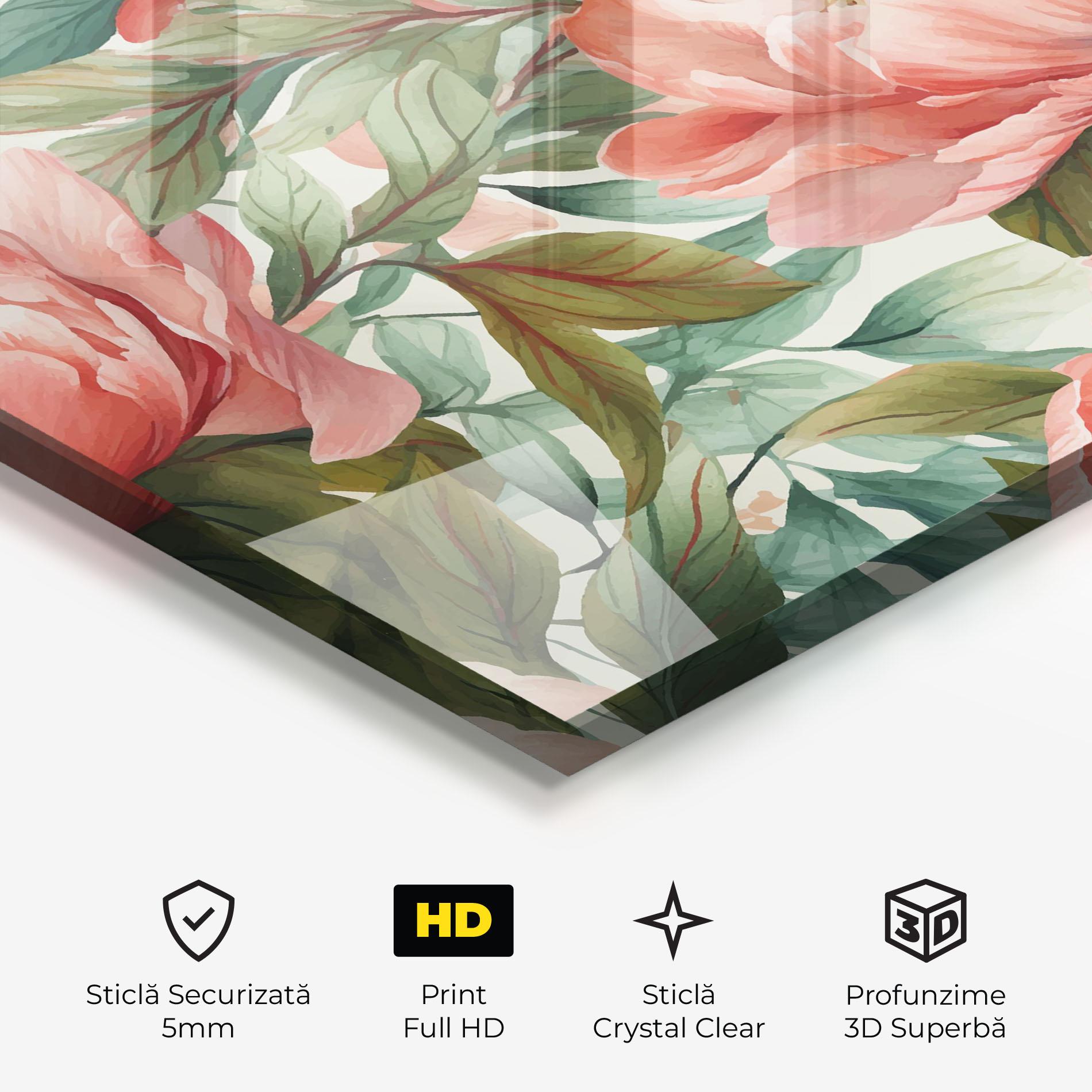 Tablou Sticla Light Red Peony mockup 3