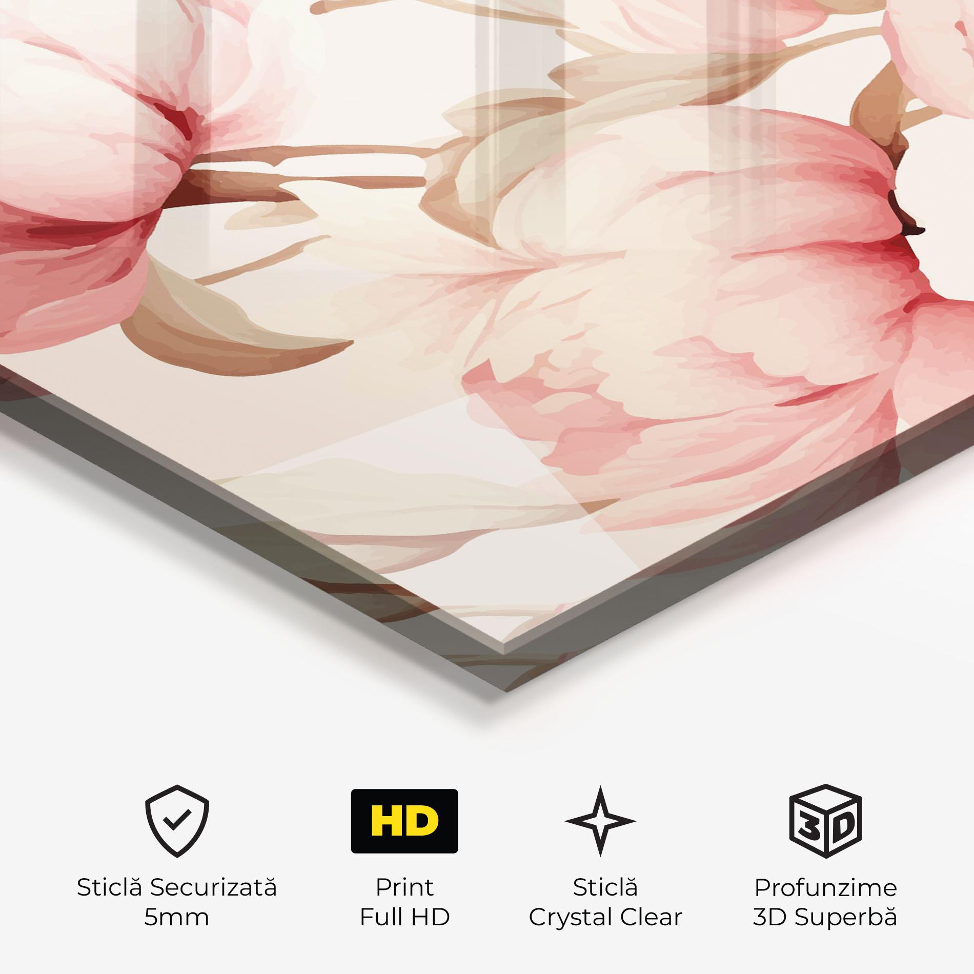 Tablou Sticla Pastel Peony mockup 3
