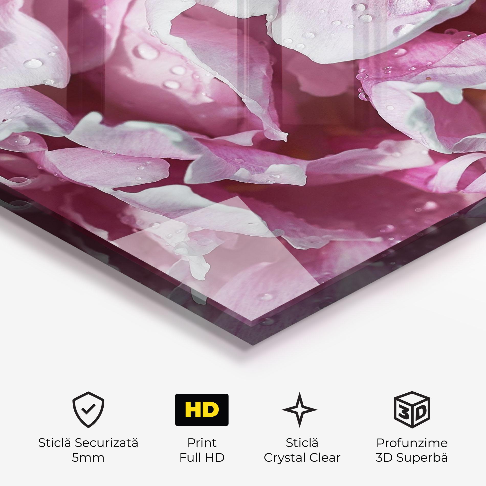 Tablou Sticla Peony Petals mockup 3
