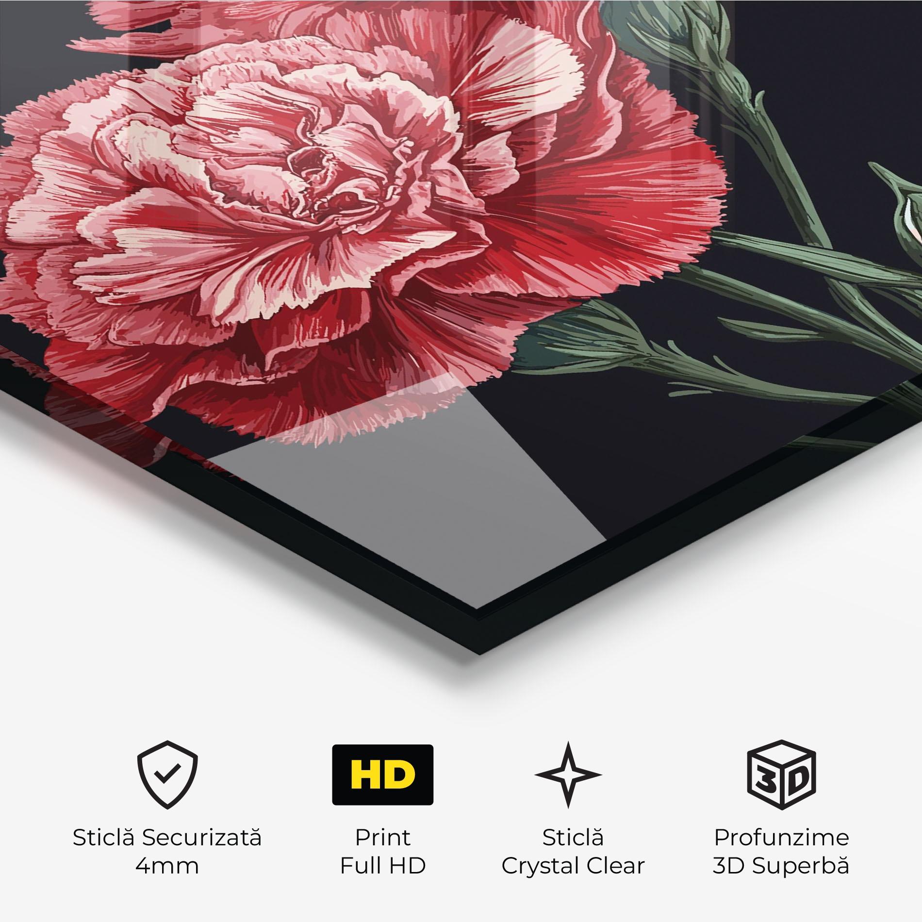 Tablou Sticla Beautiful Peony mockup 3