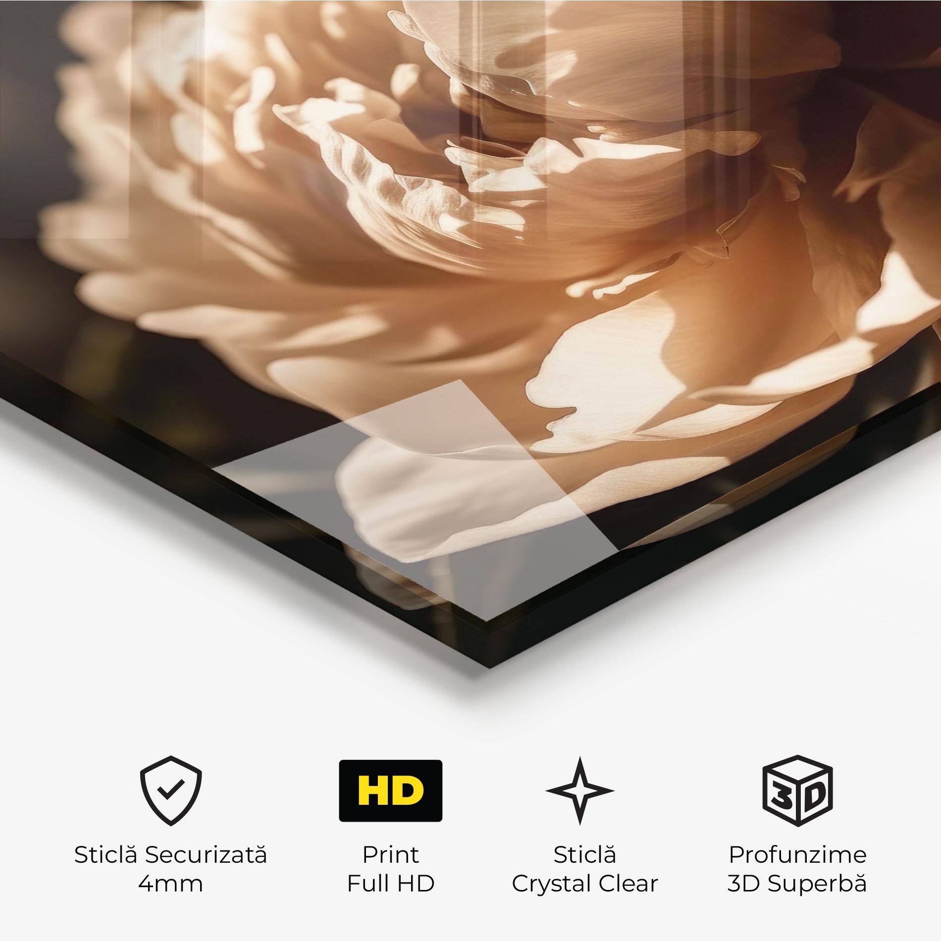 Tablou Sticla Cream Peony mockup 3