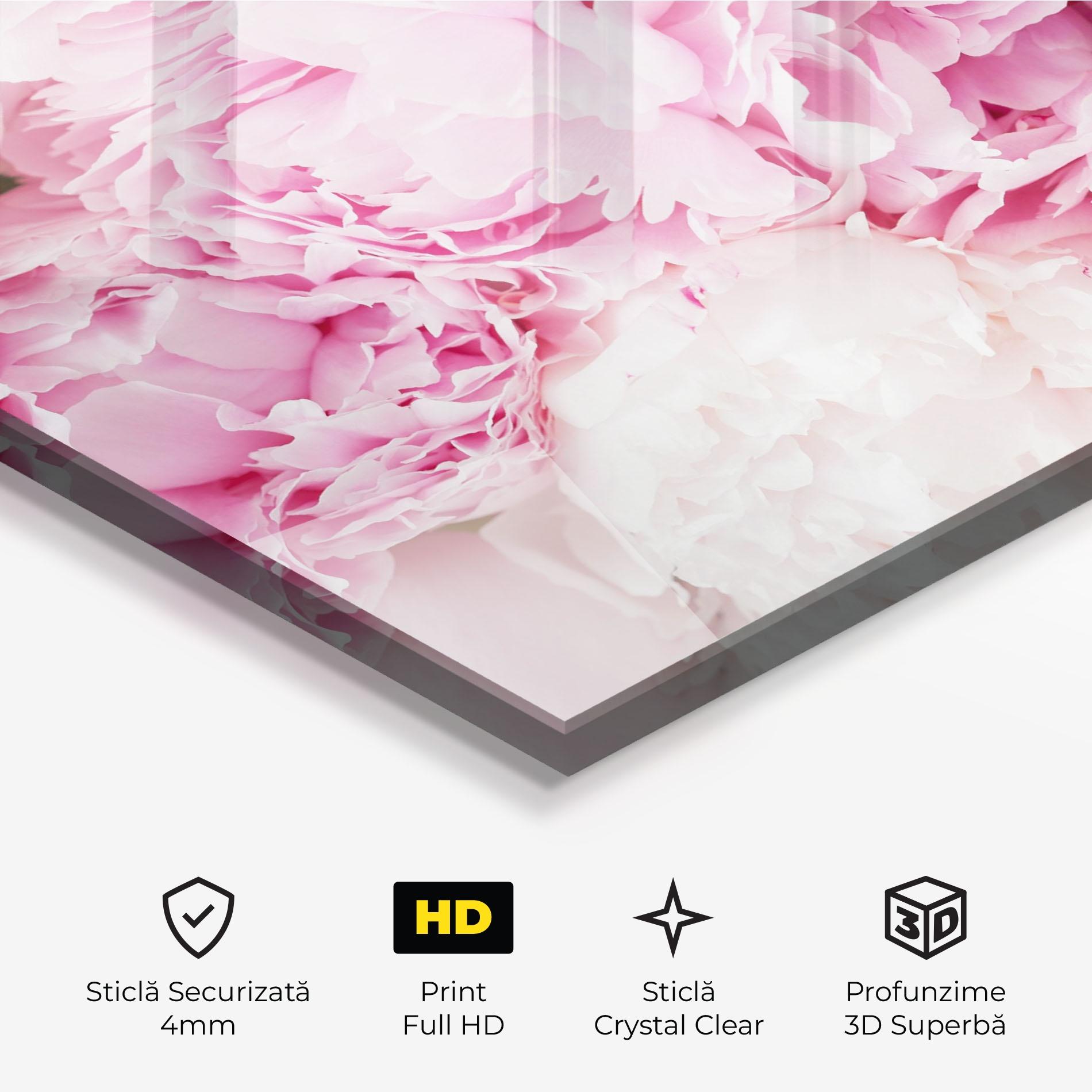Tablou Sticla Dreamy Pink Pastel Peony mockup 3