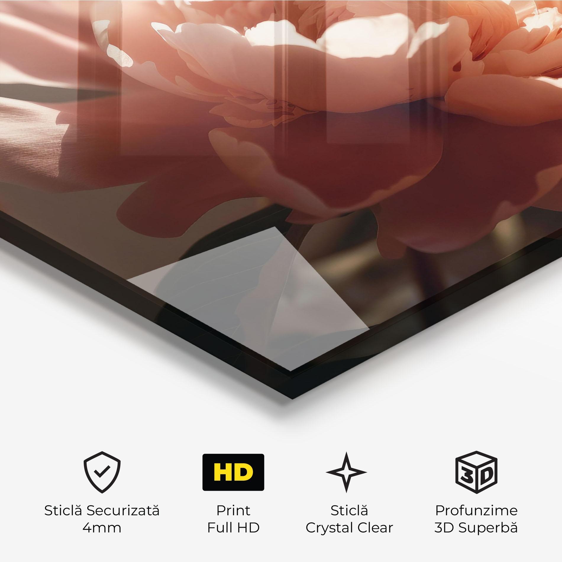 Tablou Sticla Light Orange Peony View mockup 3