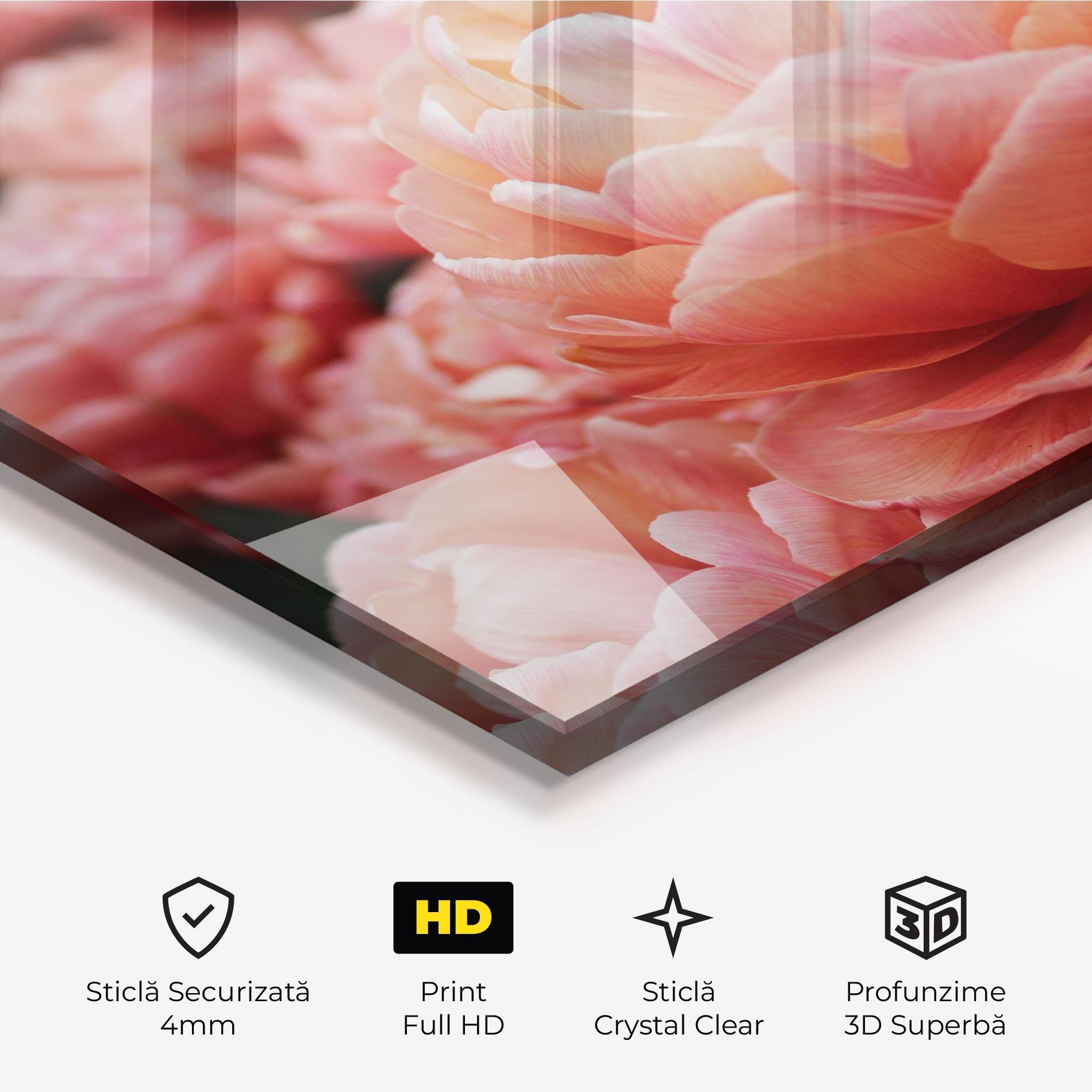 Tablou Sticla Light Orange Peony mockup 3