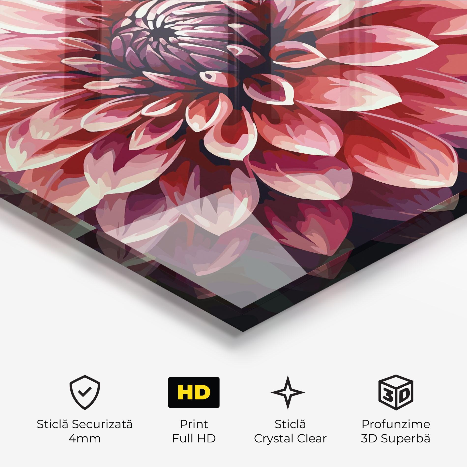 Tablou Sticla Open Pink Flower mockup 3