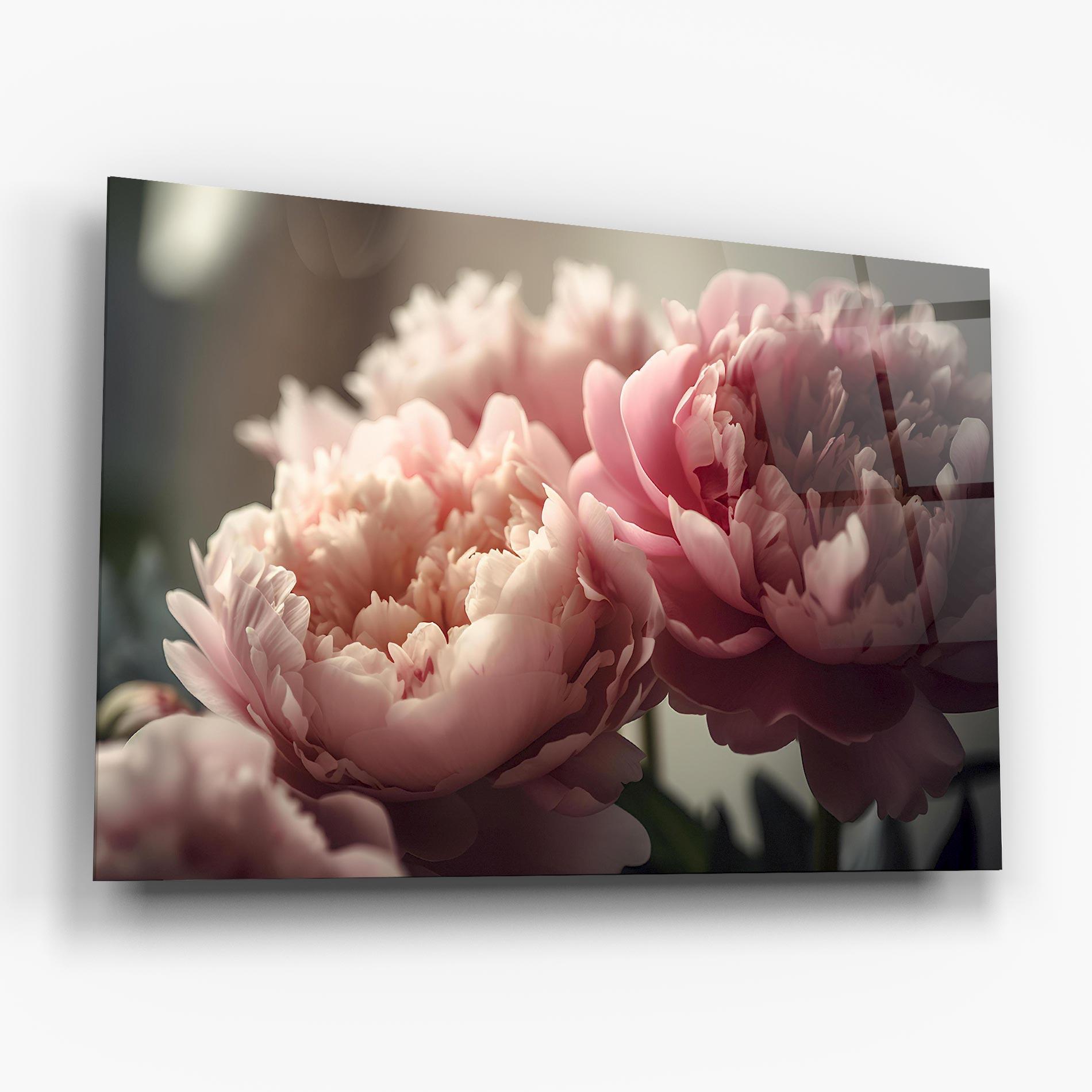 Tablou Sticla Cream Dreamy Peony mockup 6