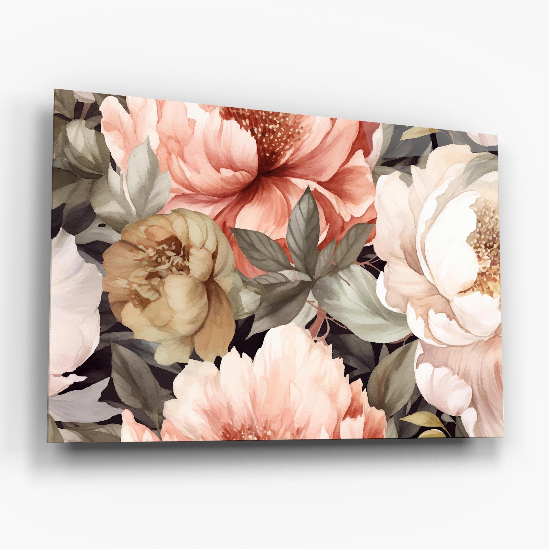 Tablou Sticla Cream Pink Peony mockup 6