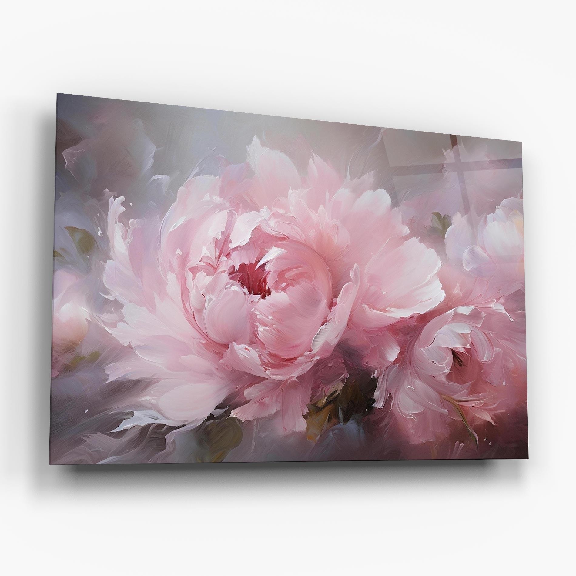 Tablou Sticla Dreamy Painting Peony mockup 6