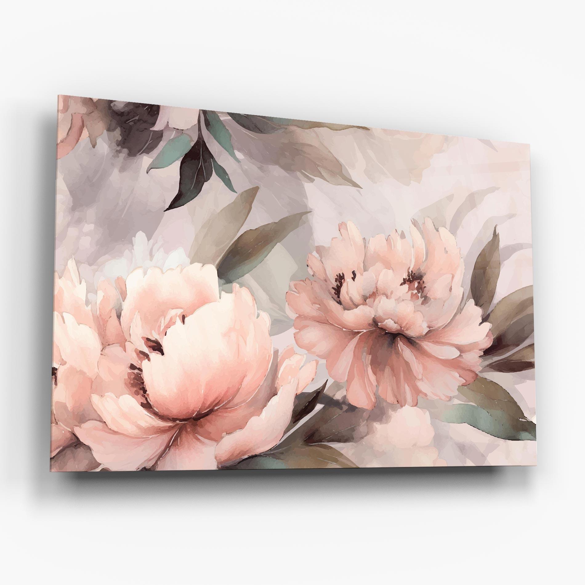Tablou Sticla Dreamy Peony Art mockup 6