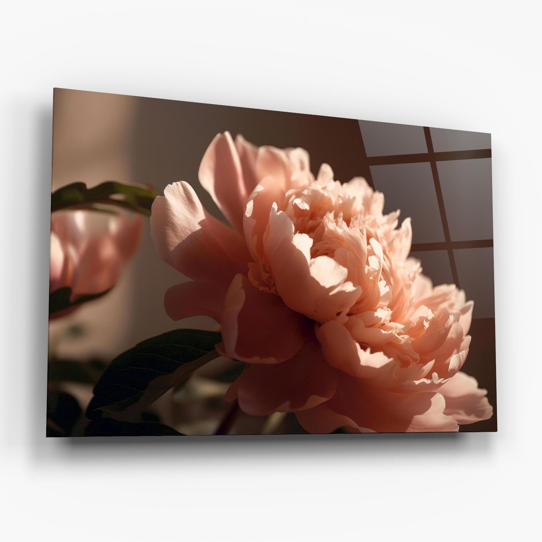 Tablou Sticla Light Orange Peony View mockup 6
