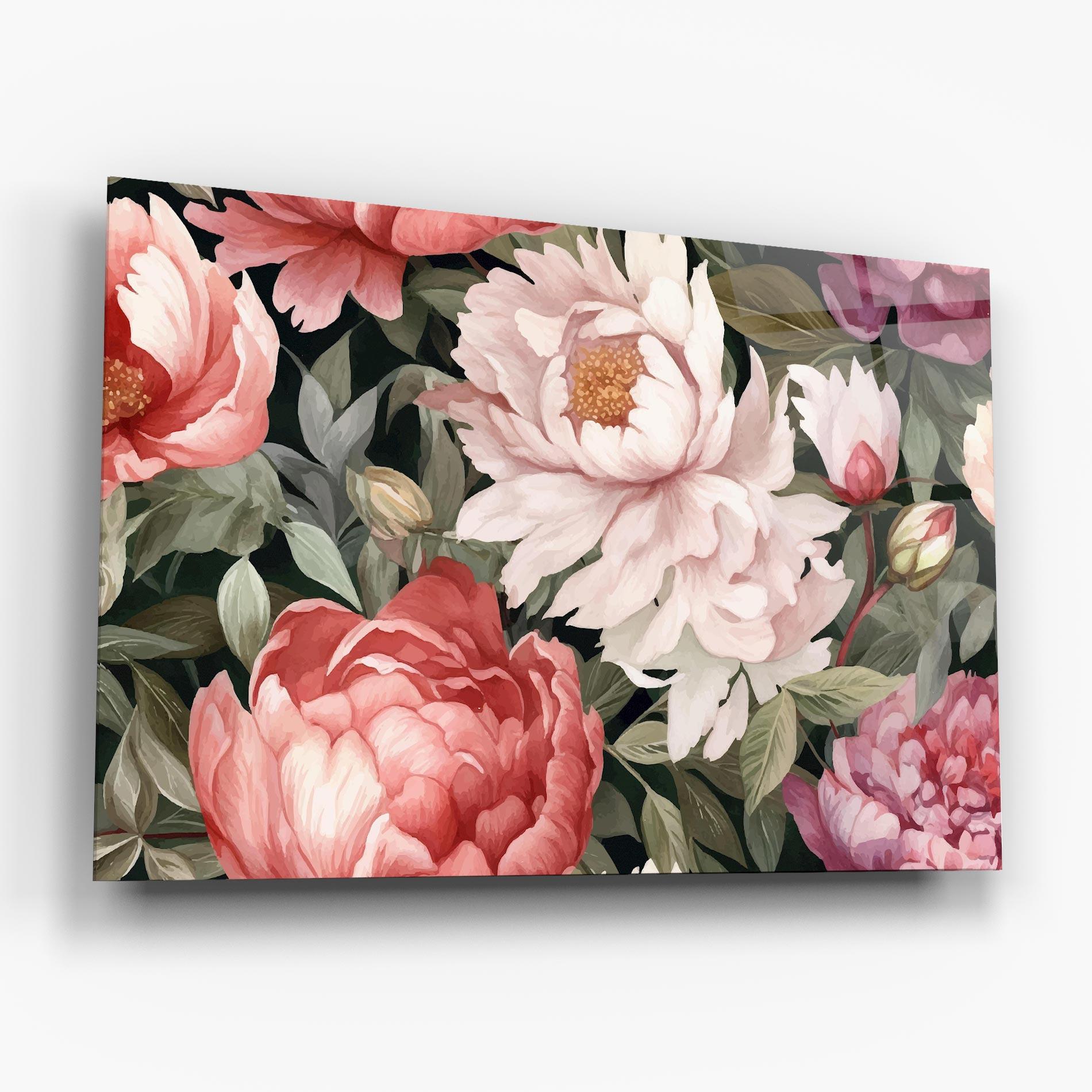 Tablou Sticla Light Peony Art mockup 6