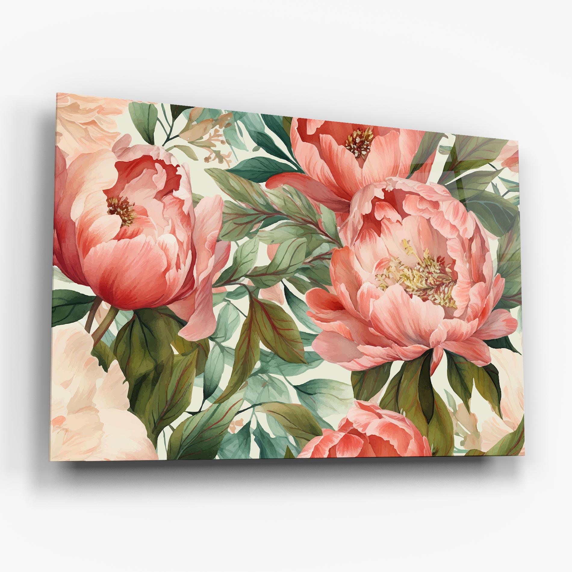 Tablou Sticla Light Red Peony mockup 6